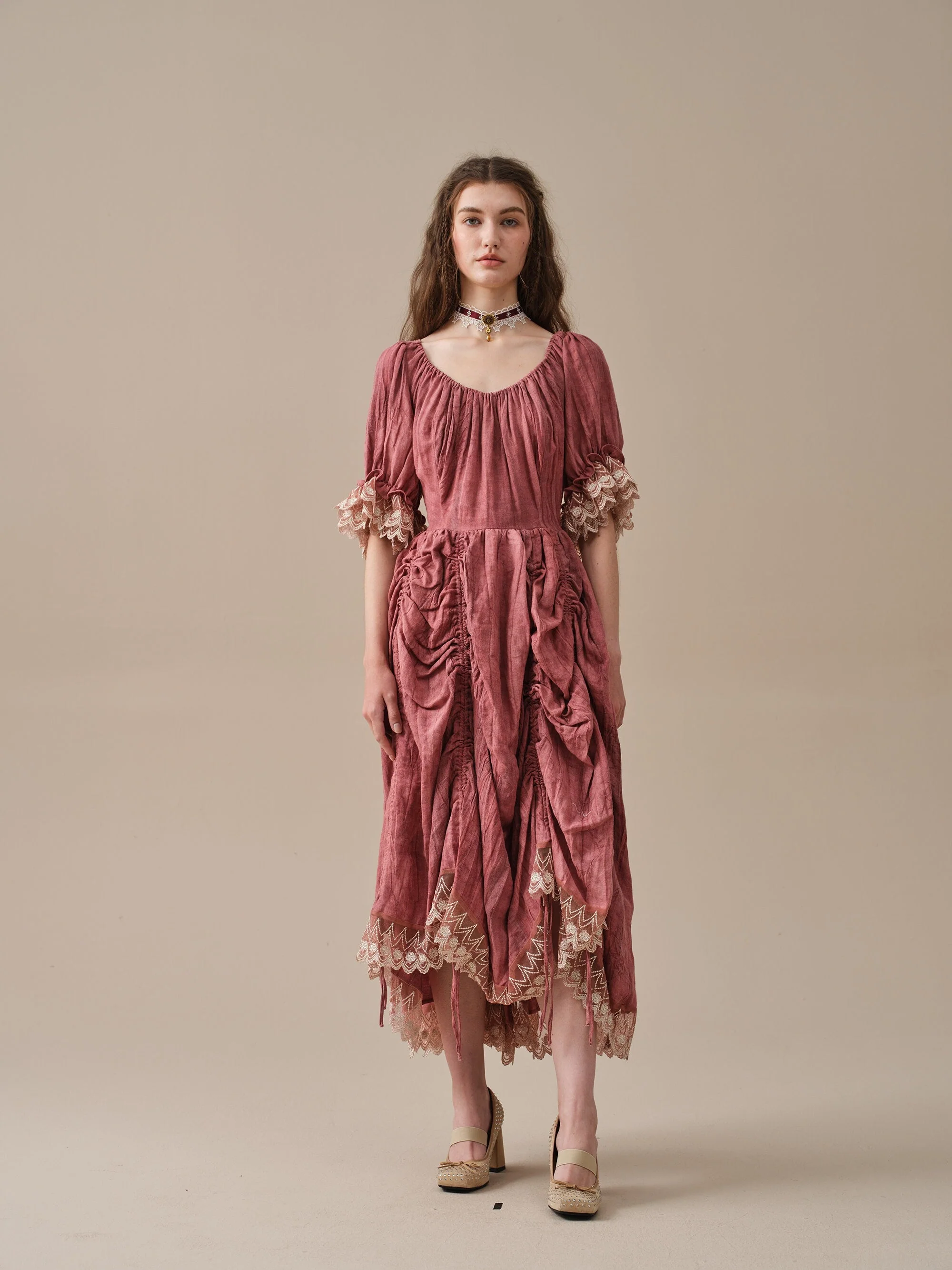 Elowen 27 | Lace Linen dress gown ( 2 way to wear ) - Image 6