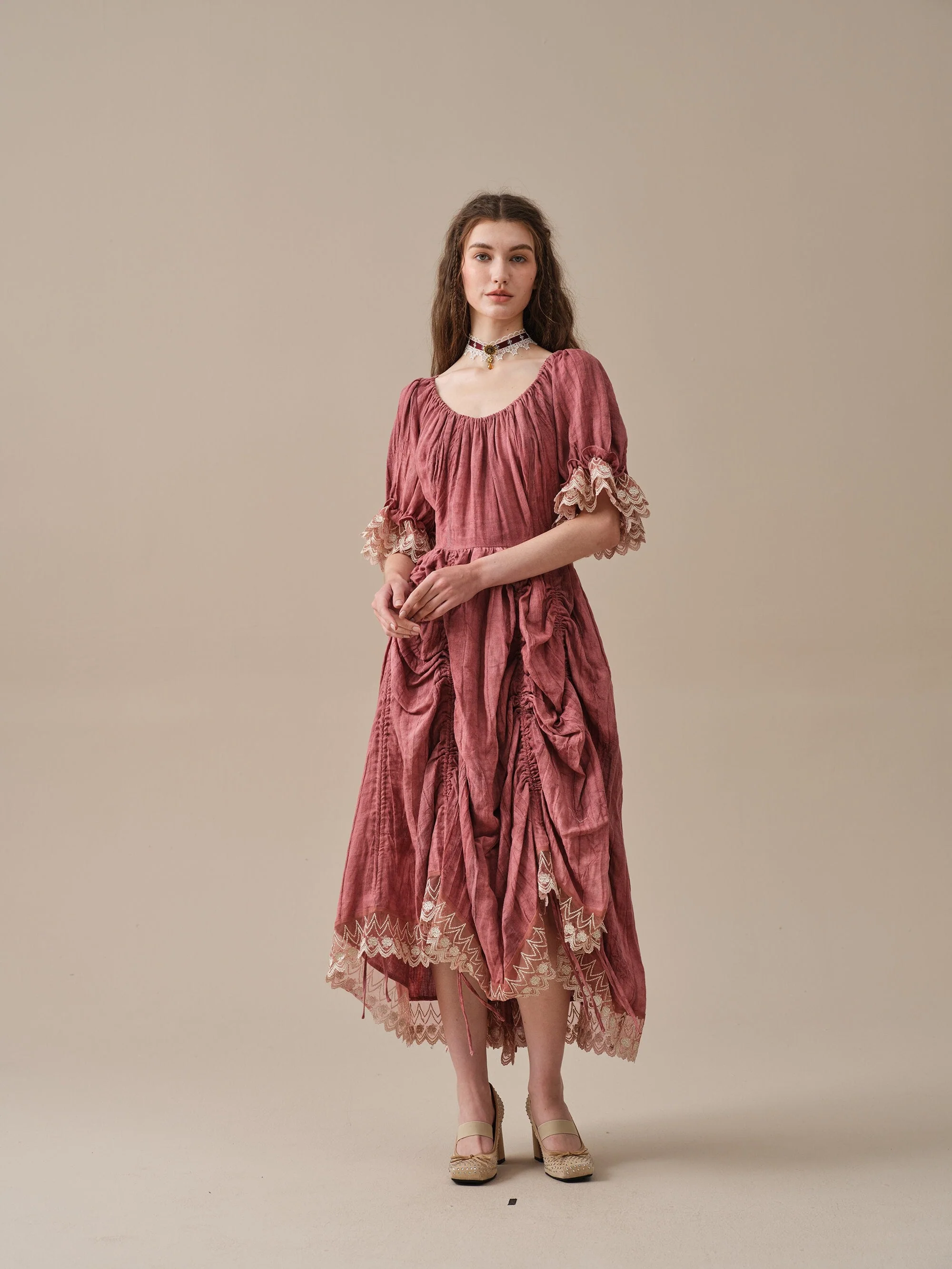 Elowen 27 | Lace Linen dress gown ( 2 way to wear ) - Image 7