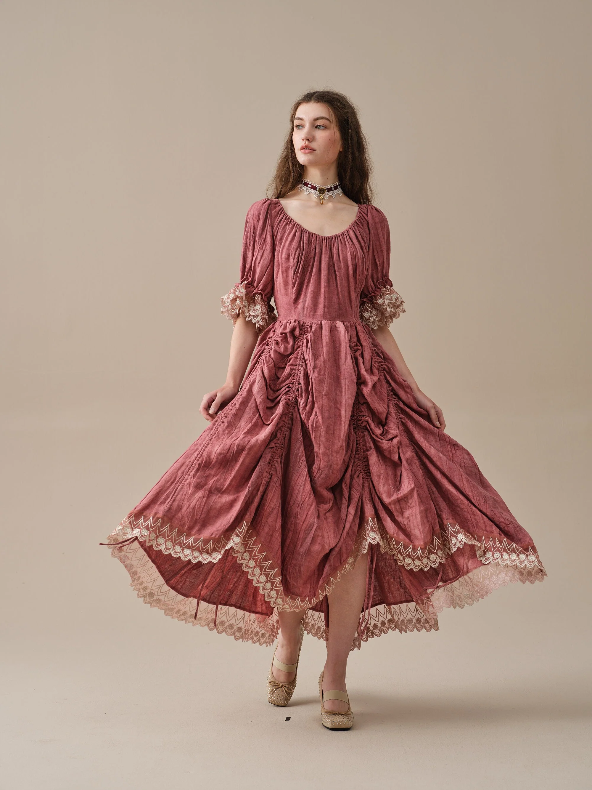 Elowen 27 | Lace Linen dress gown ( 2 way to wear ) - Image 8