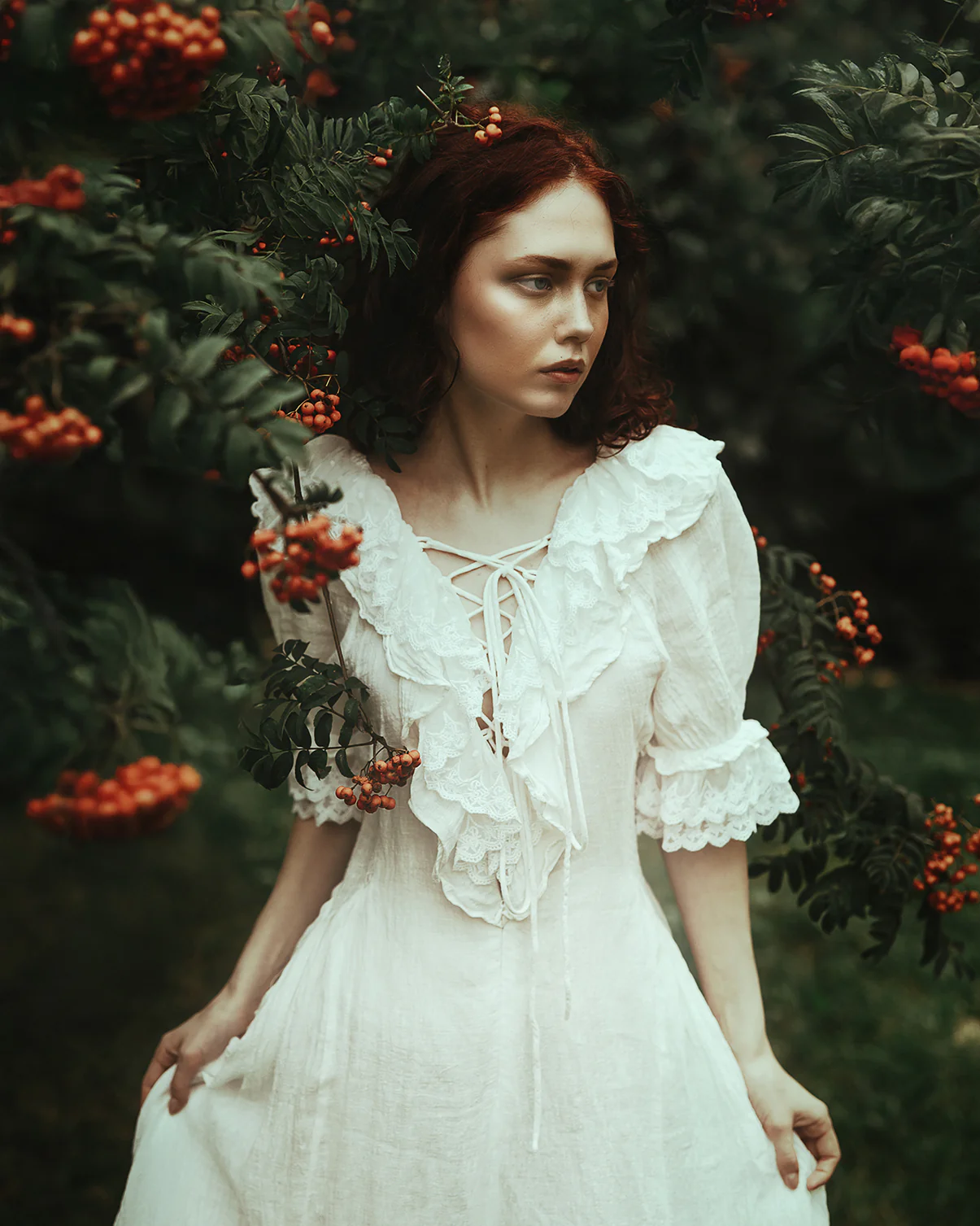Elysia 15 | Lace-up linen flared dress - Image 10