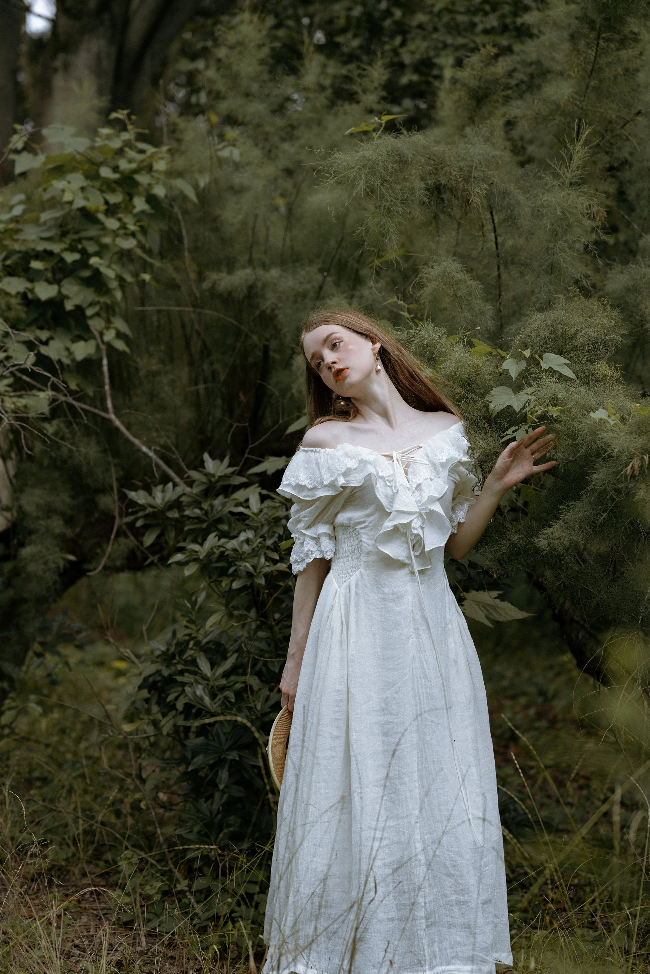 Elysia 15 | Lace-up linen flared dress - Image 12