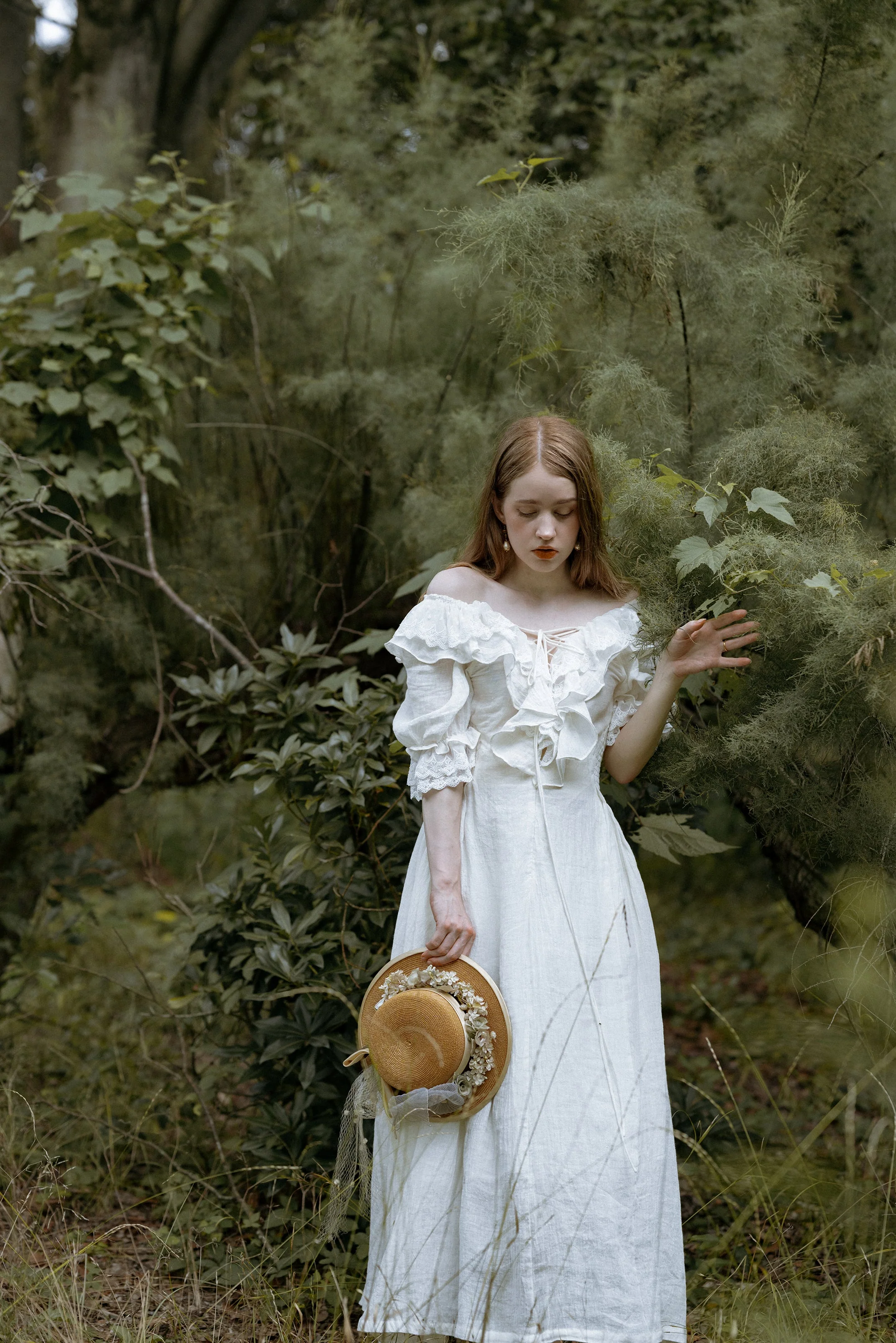 Elysia 15 | Lace-up linen flared dress - Image 15