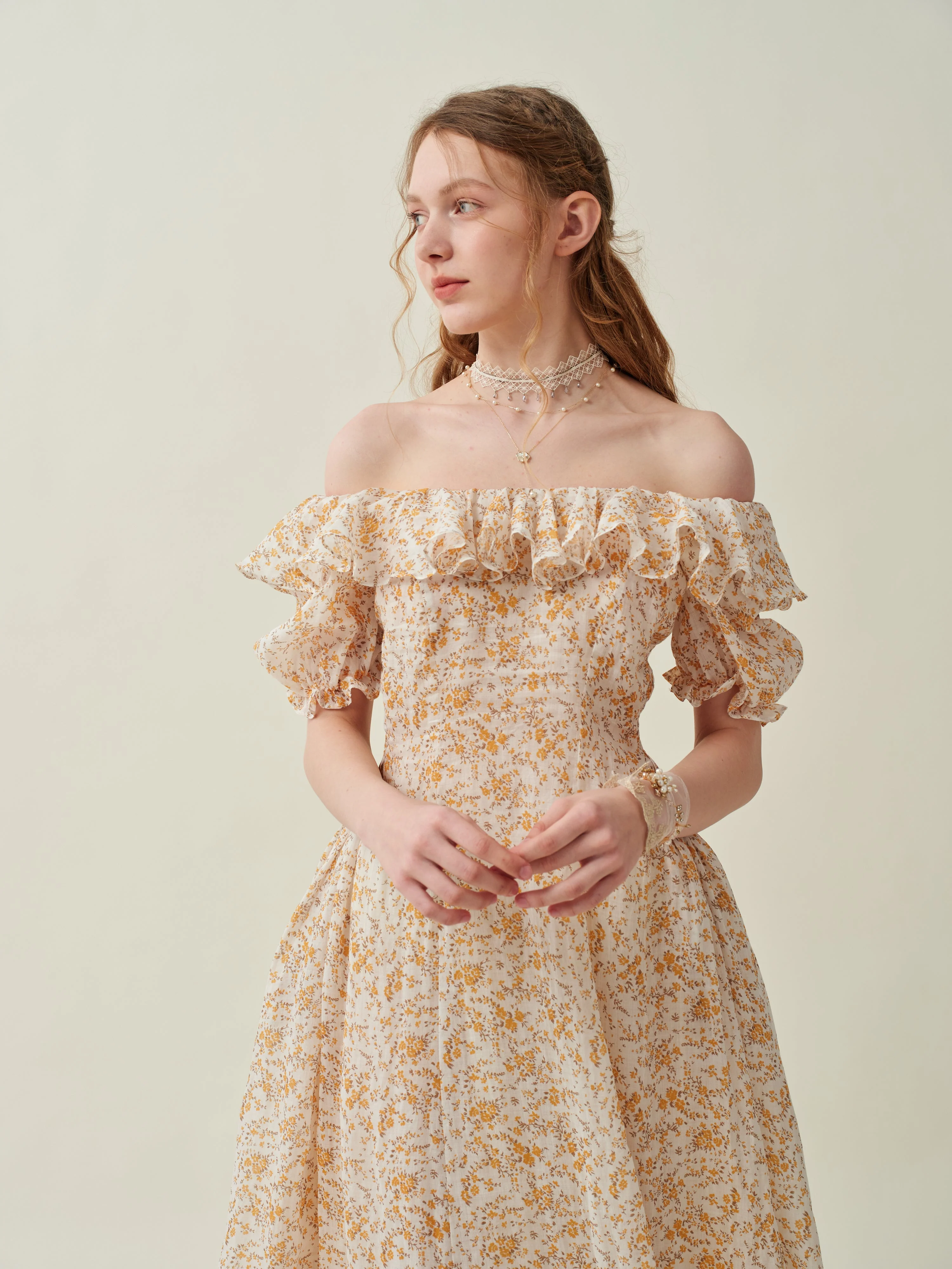 Elysia 15 | Lace-up linen flared dress - Image 27