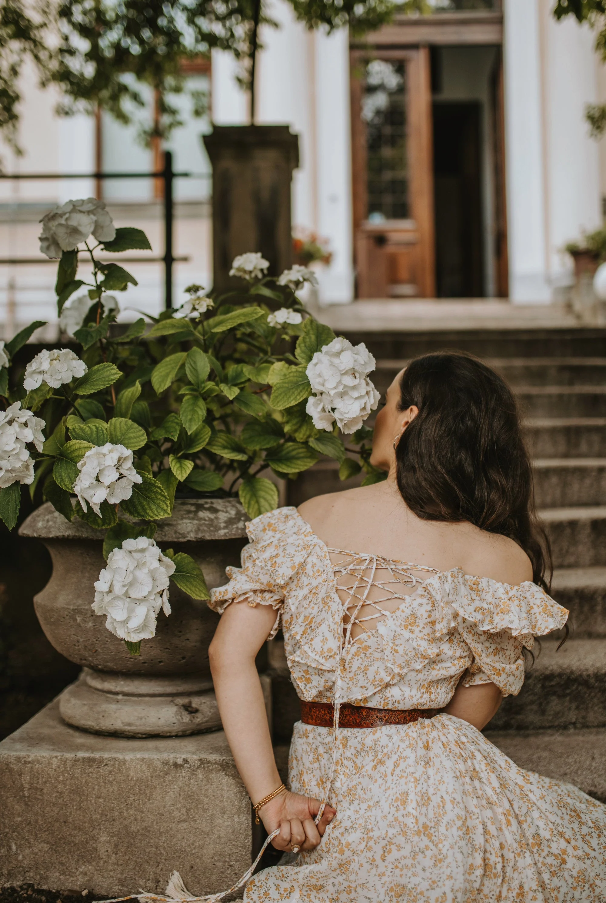Elysia 15 | Lace-up linen flared dress - Image 28