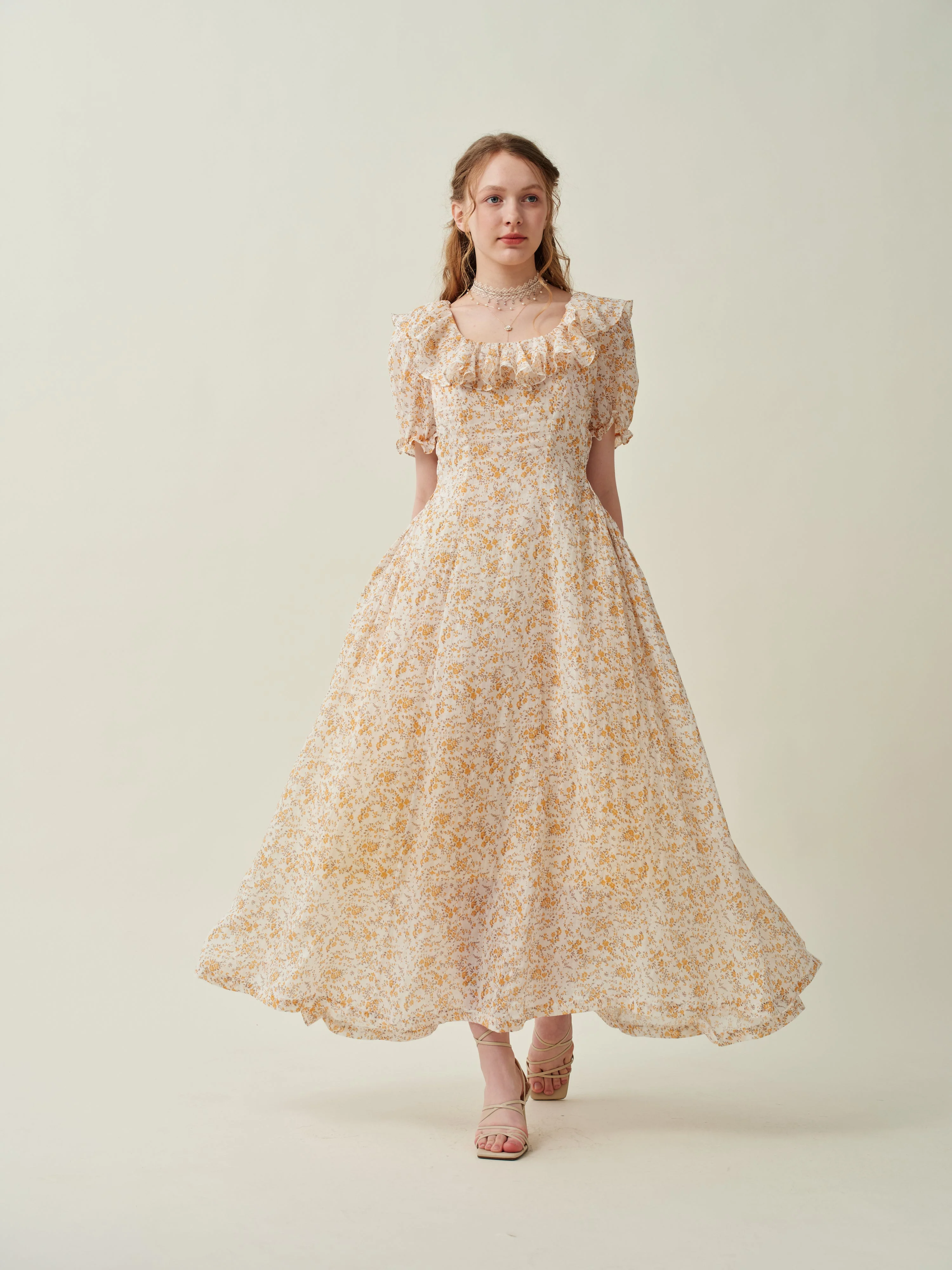 Elysia 15 | Lace-up linen flared dress - Image 31