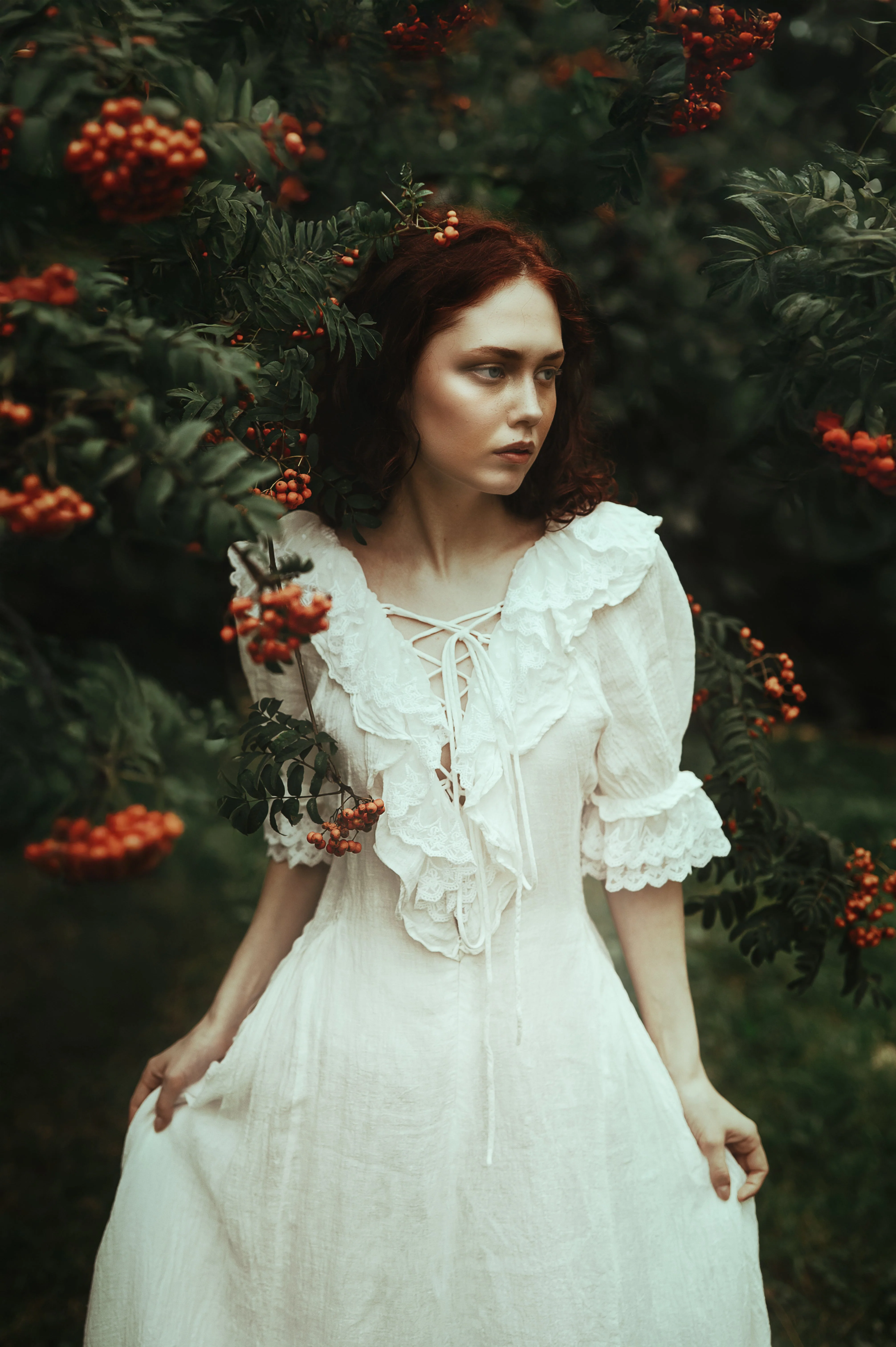 Elysia 15 | Lace-up linen flared dress - Image 7