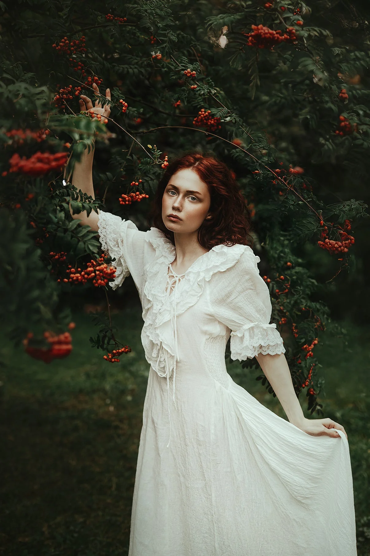 Elysia 15 | Lace-up linen flared dress - Image 9