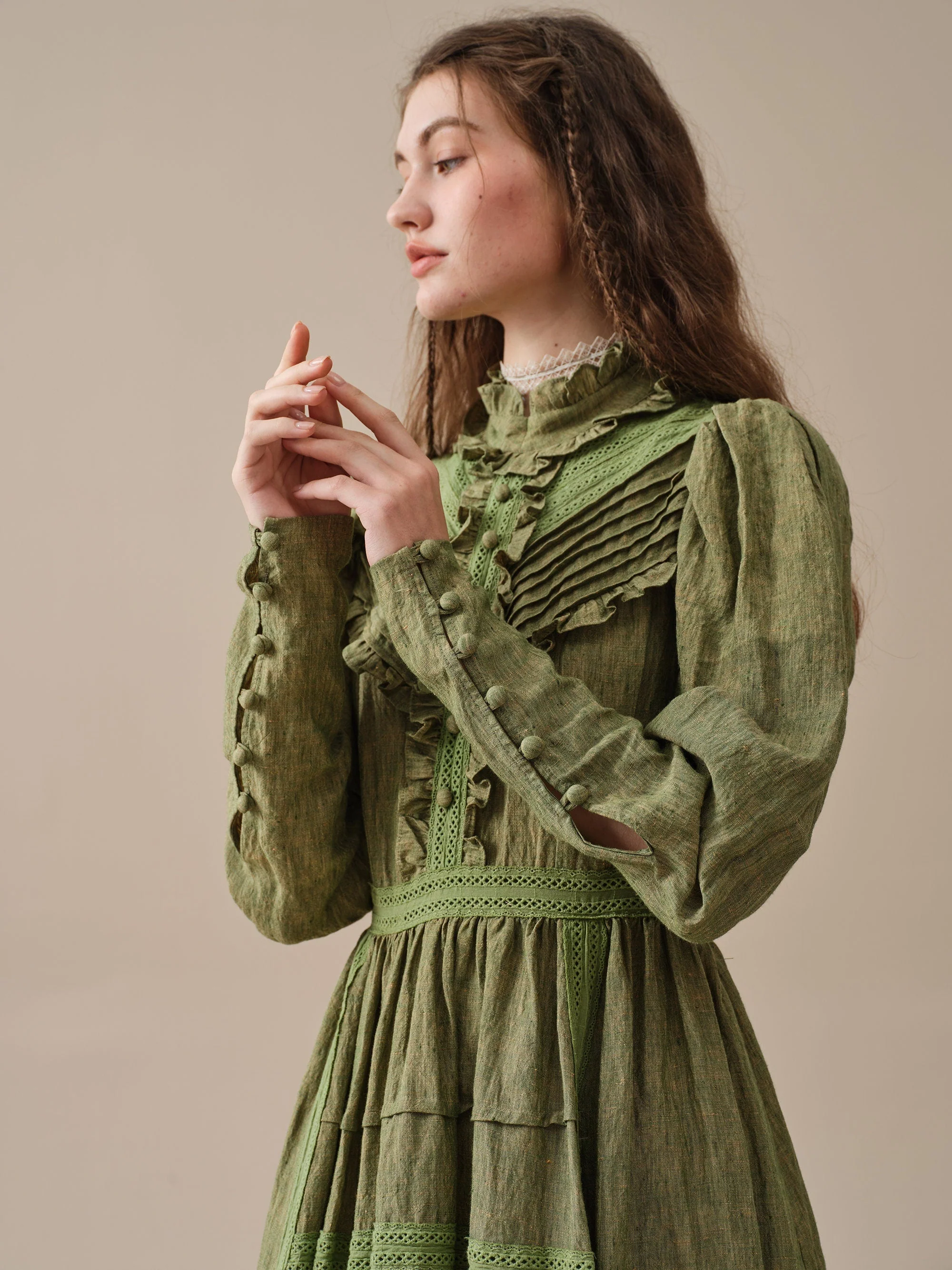MARY 18 | VINTAGE LINEN DRESS GOWN - Image 15
