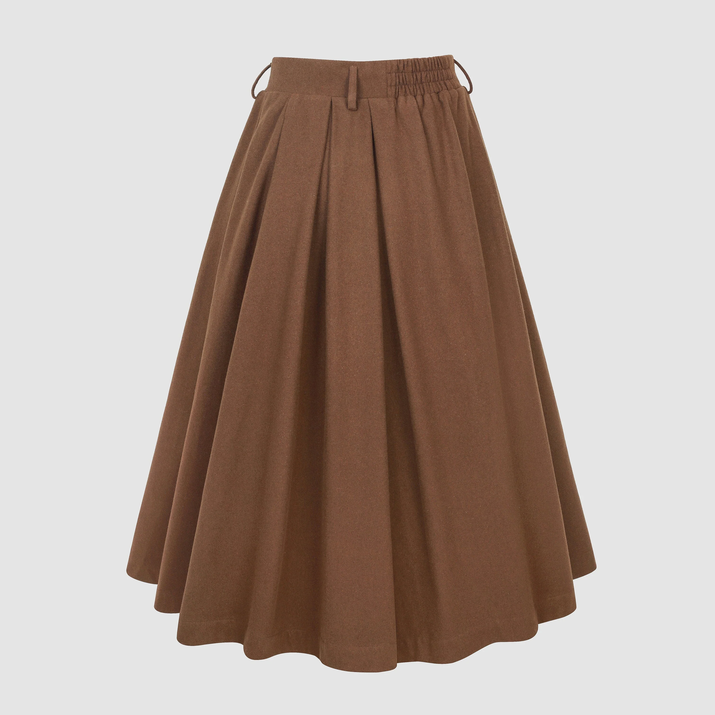 Naomi 33 | buttoned up wool skirt in brown - Image 3