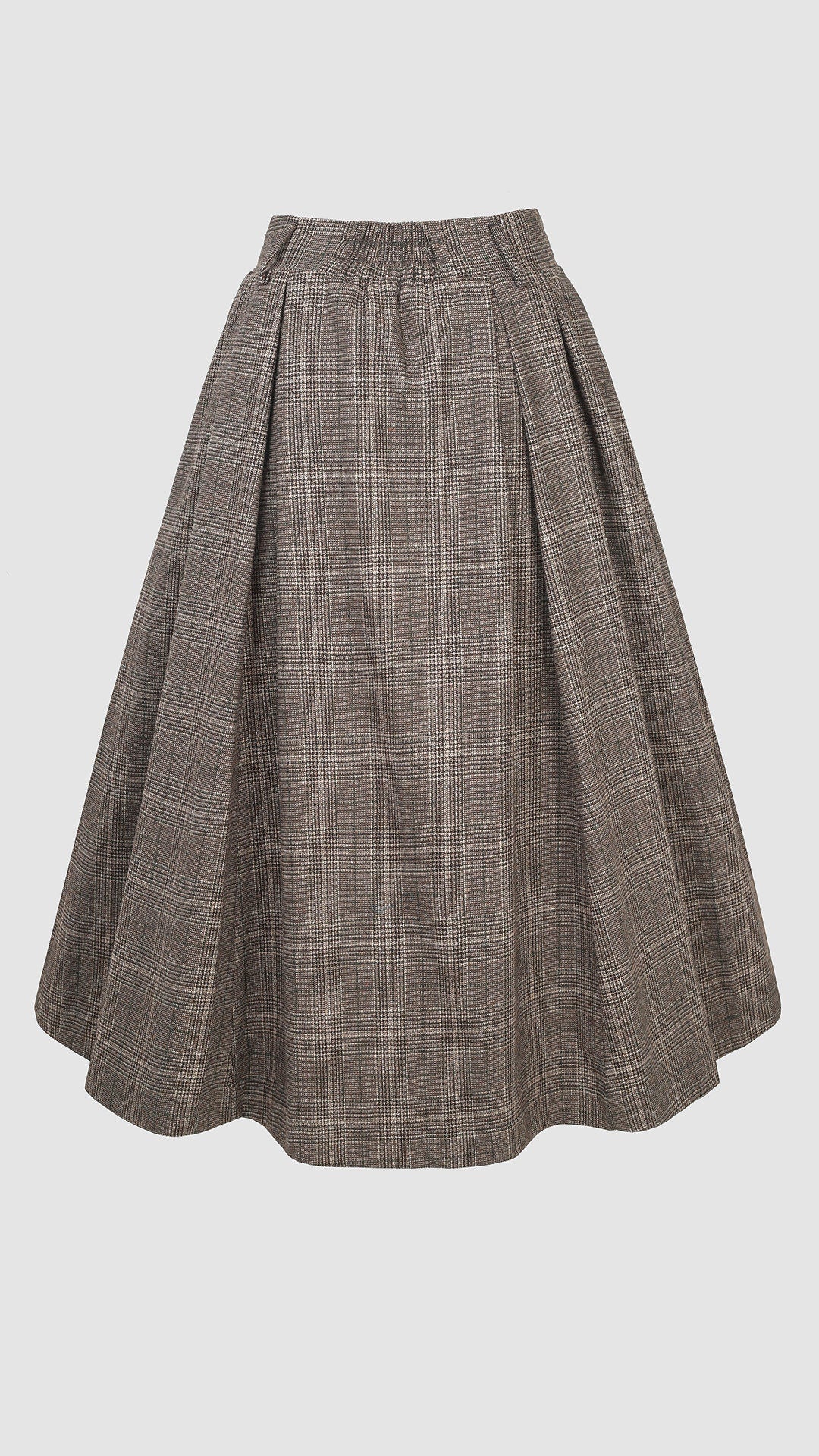 Santal 3 | Retro Plaid Midi Wool Skirt - Image 15