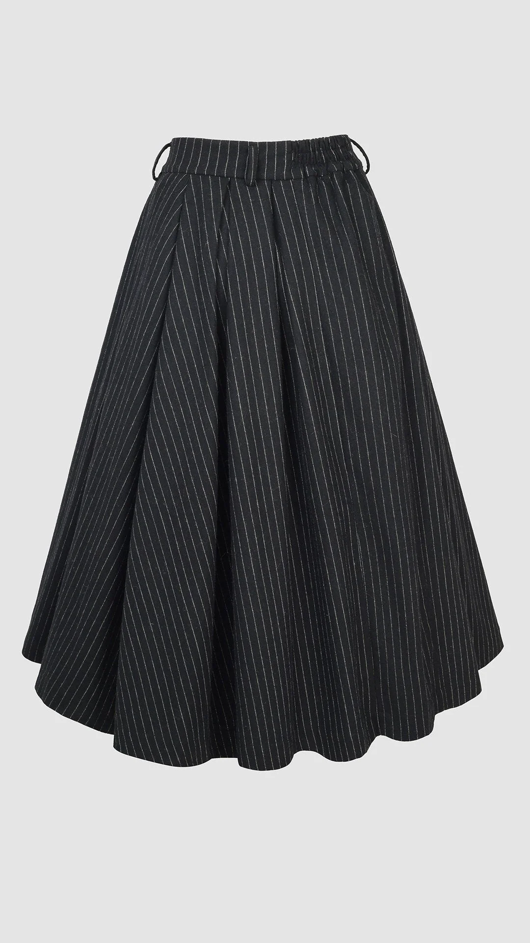 Santal 3 | Striped Wool Skirt in black - Image 16