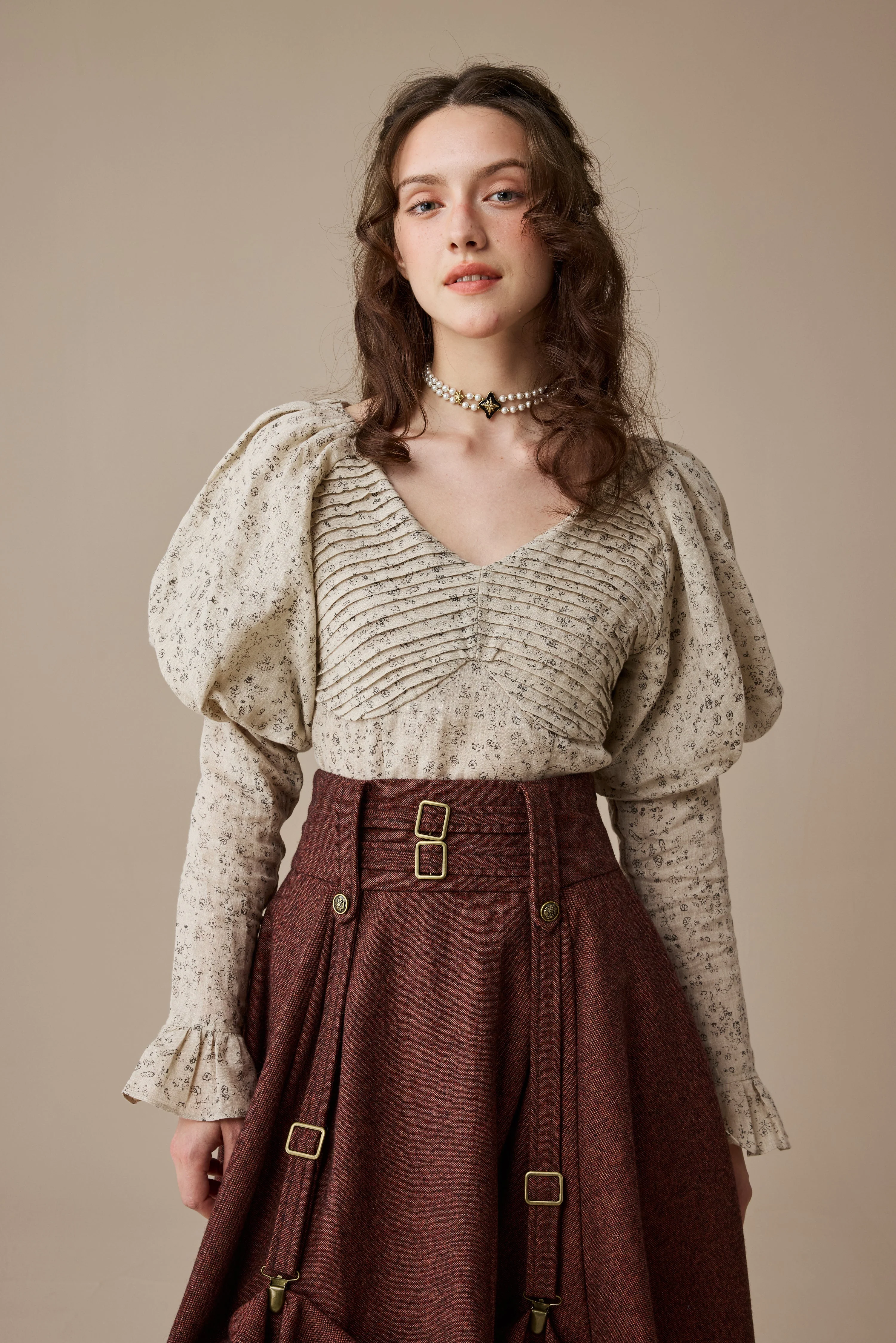 Sonia 33 |pintucked linen blouse - Image 10