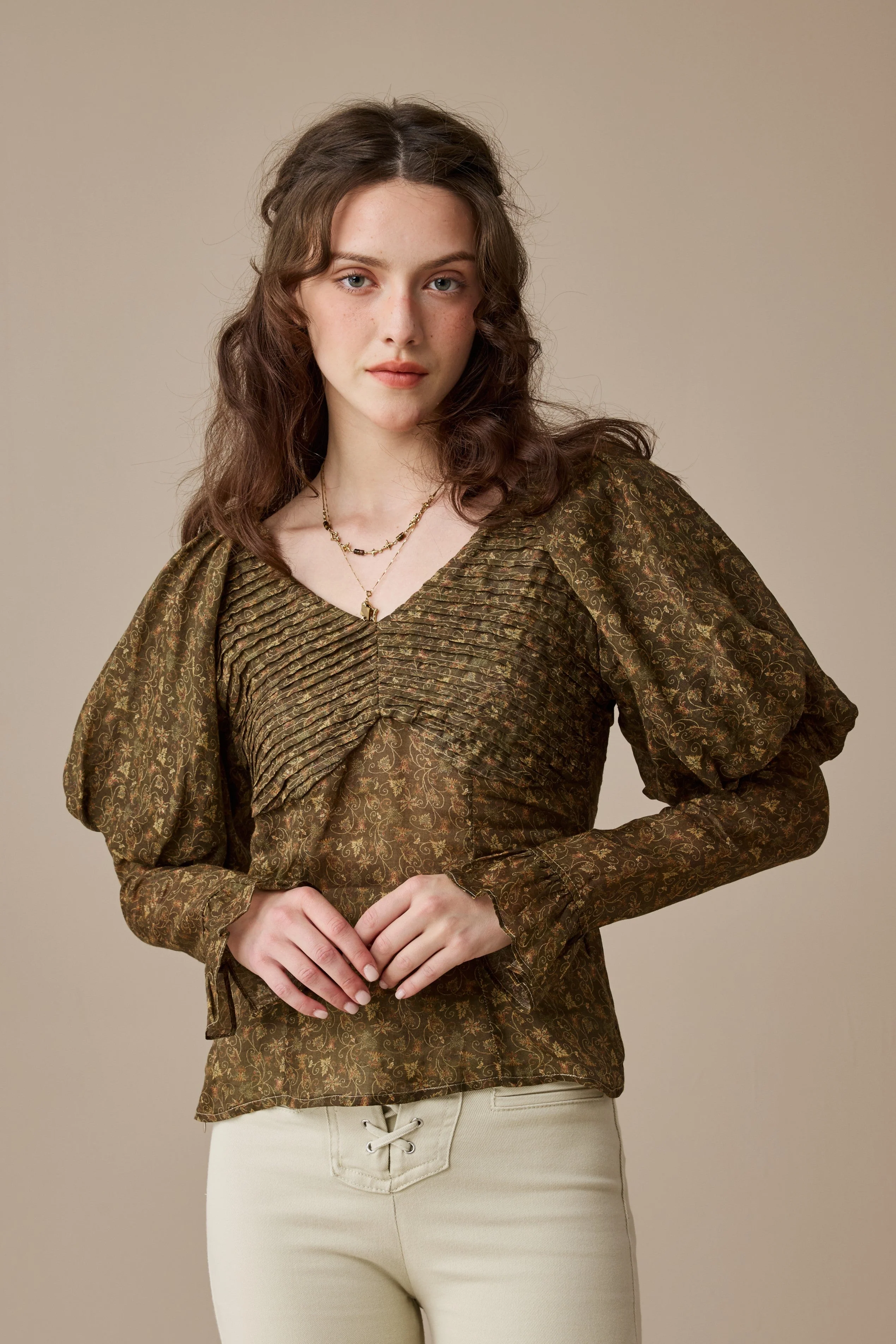 Sonia 33 |pintucked linen blouse - Image 11