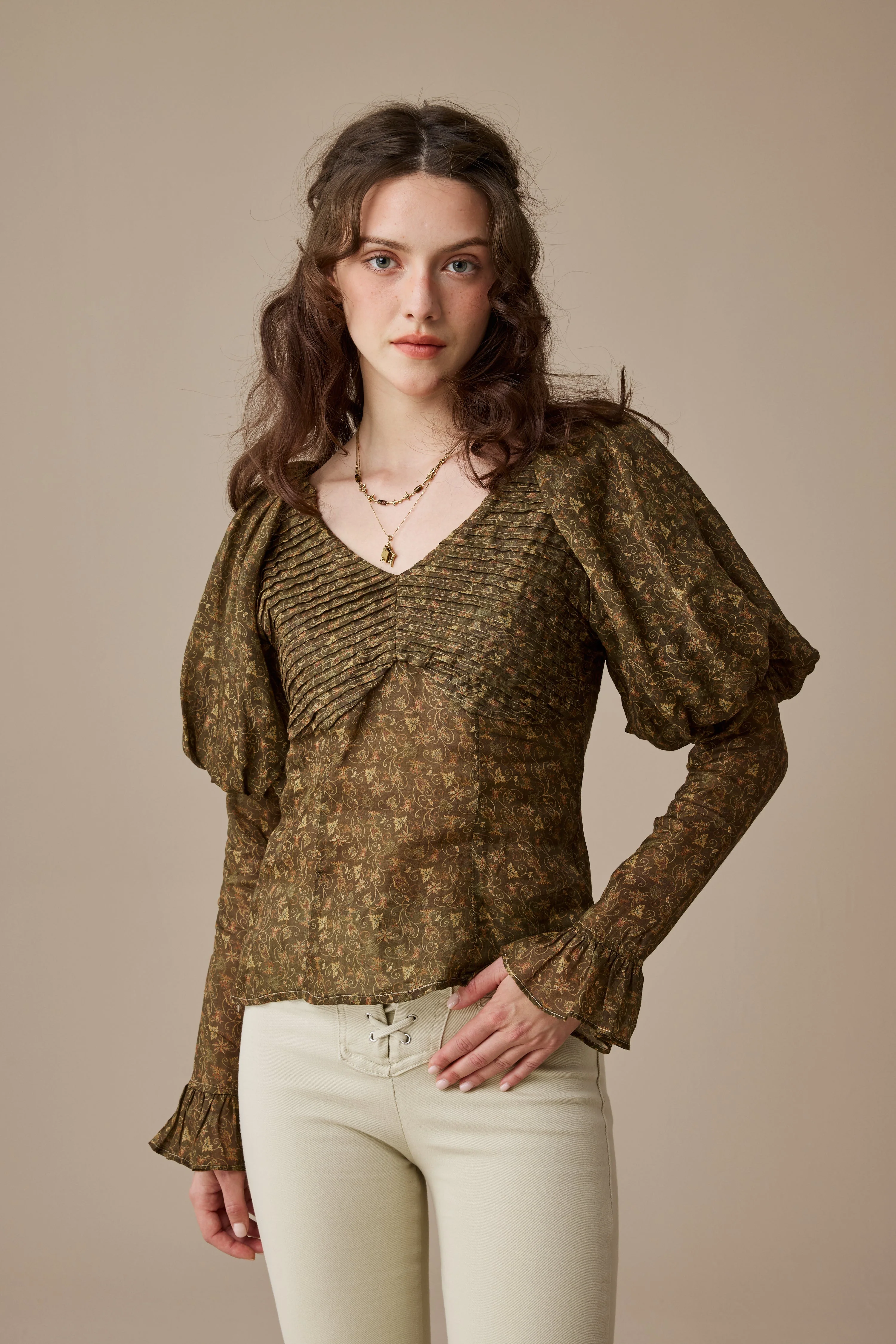 Sonia 33 |pintucked linen blouse - Image 12