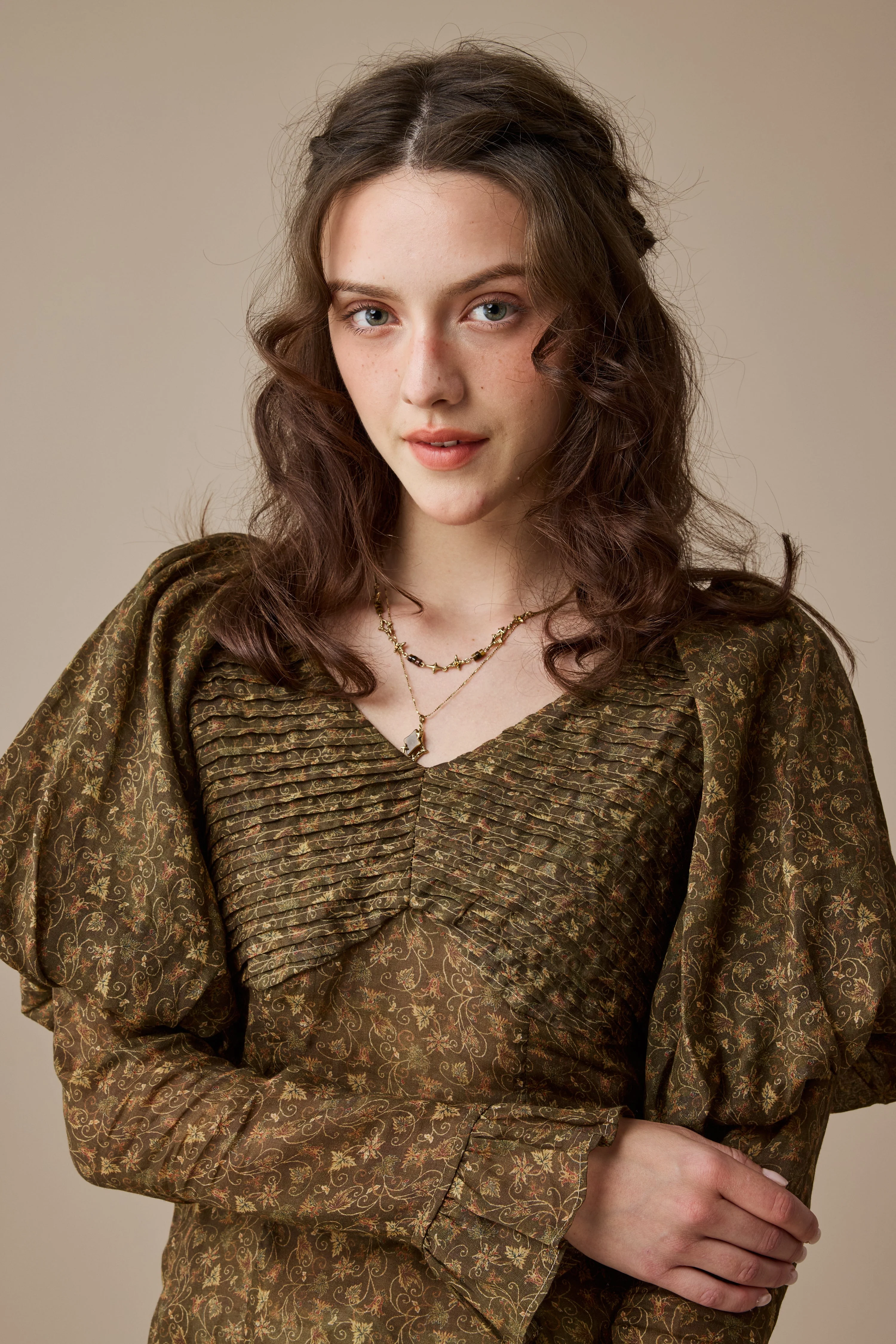 Sonia 33 |pintucked linen blouse - Image 14