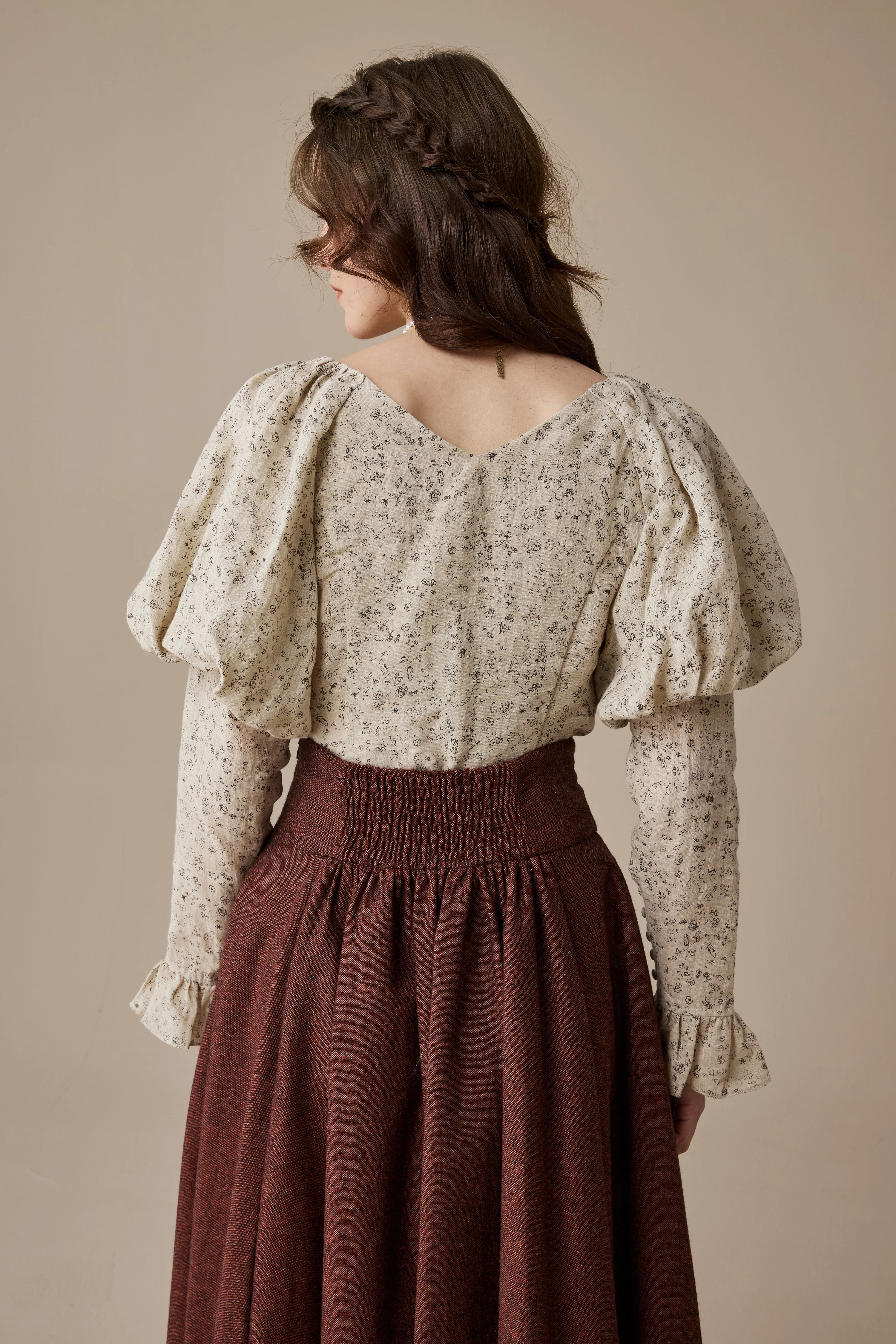 Sonia 33 |pintucked linen blouse - Image 6