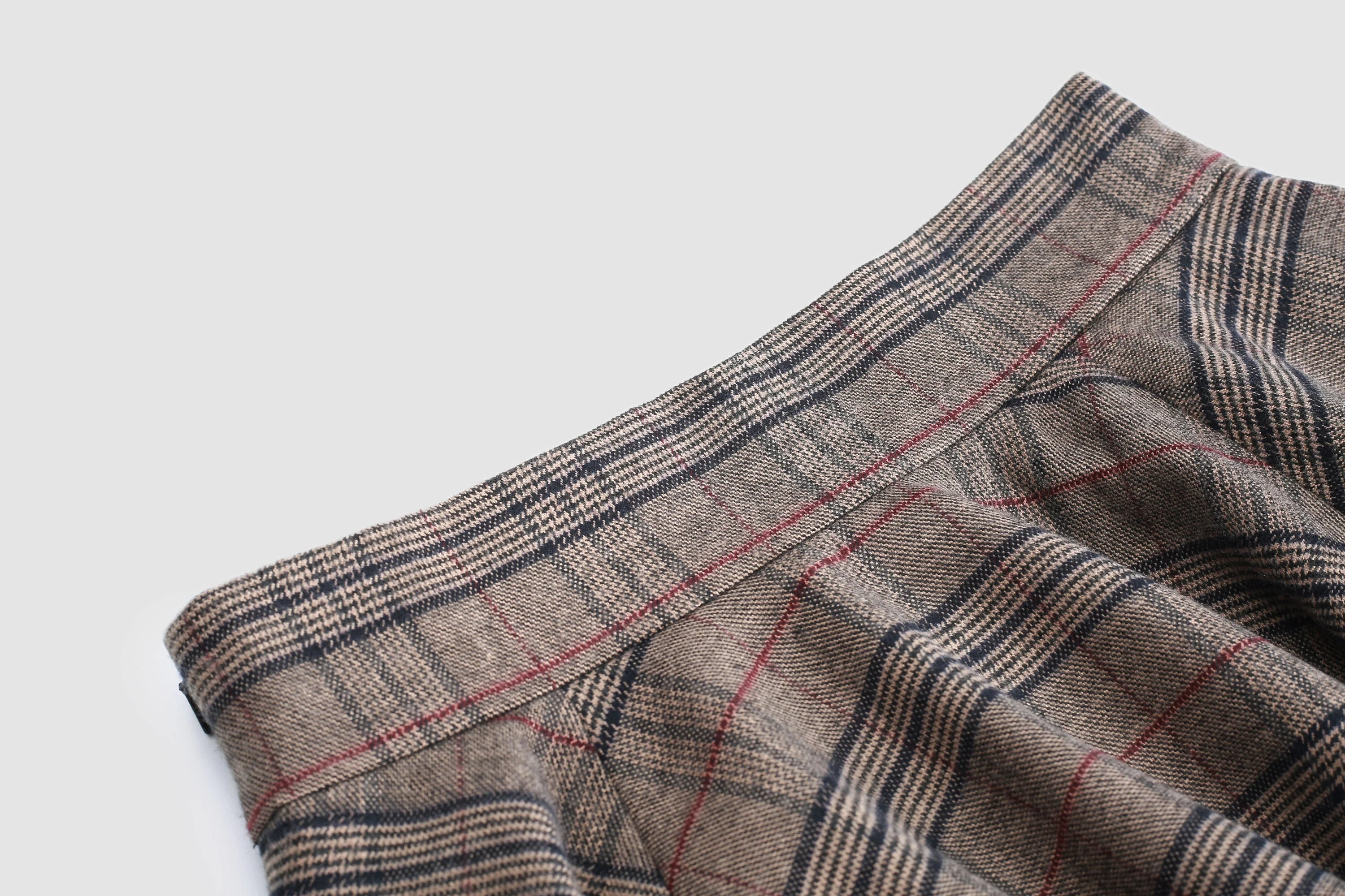 the Great Perhaps 2 | Tartan Wool Skirt in brown - Image 8