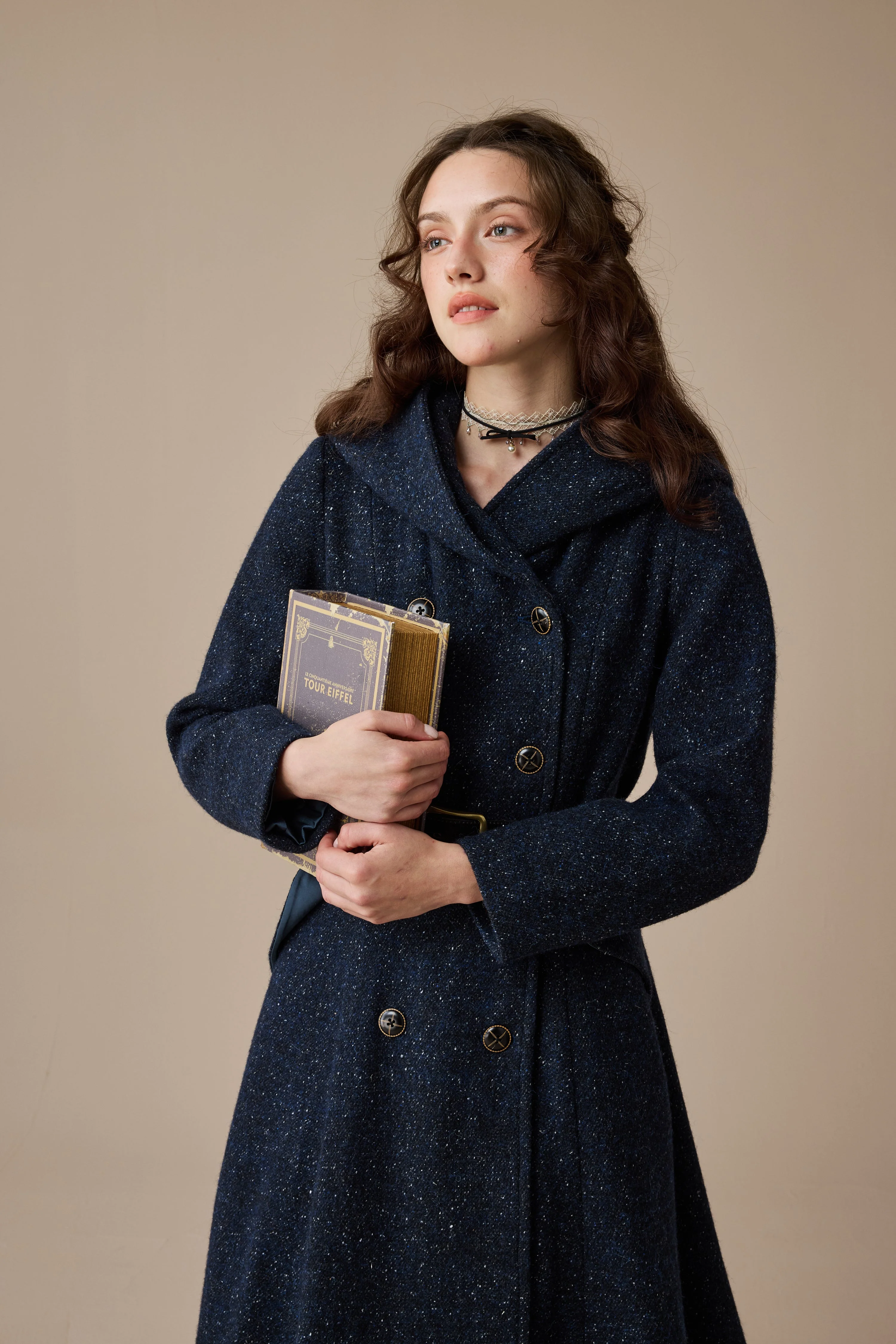 Trista 24 | 100% twill wool hooded coat - Image 5