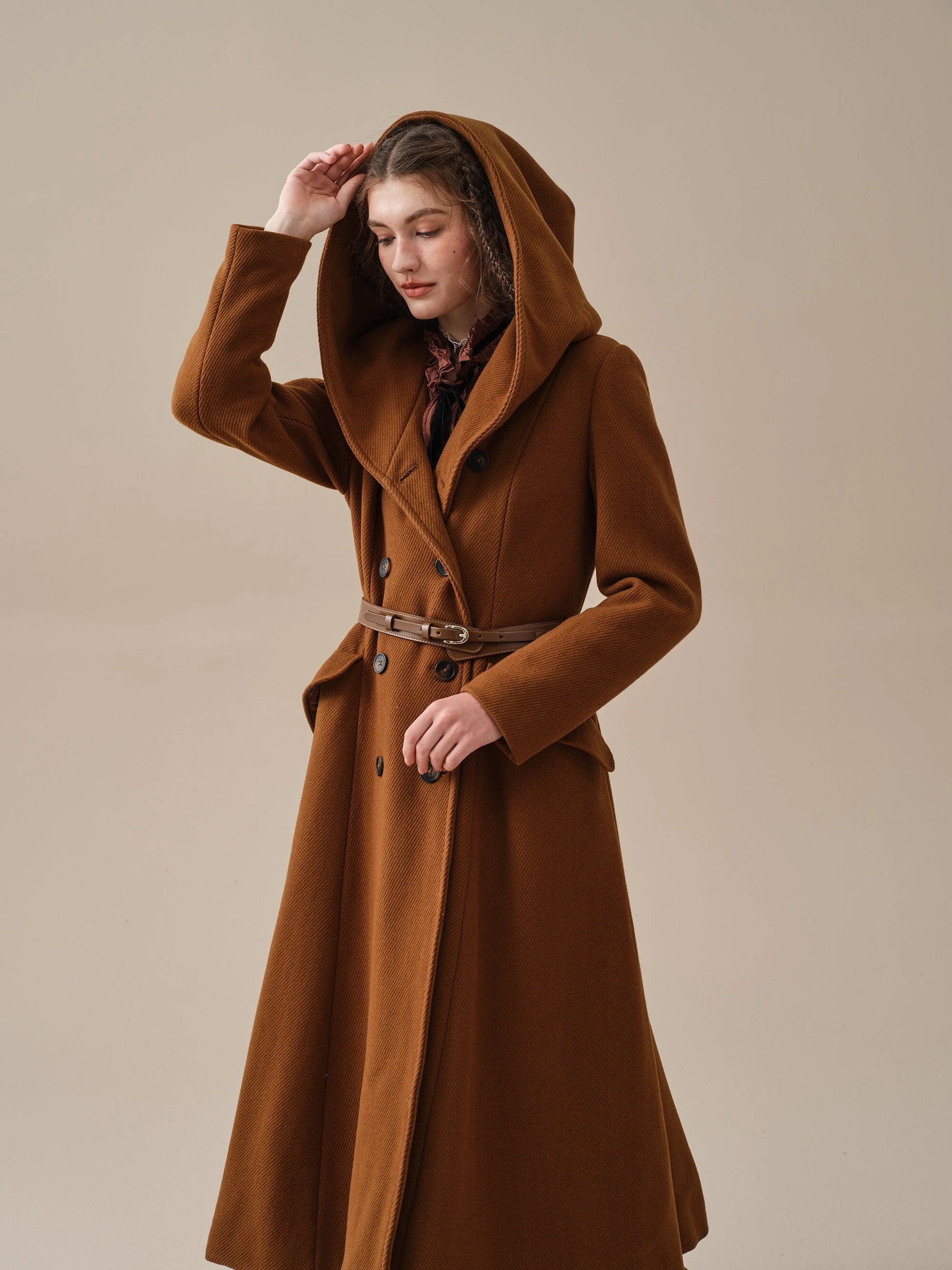 Trista 24 | 100% twill wool hooded coat - Image 20