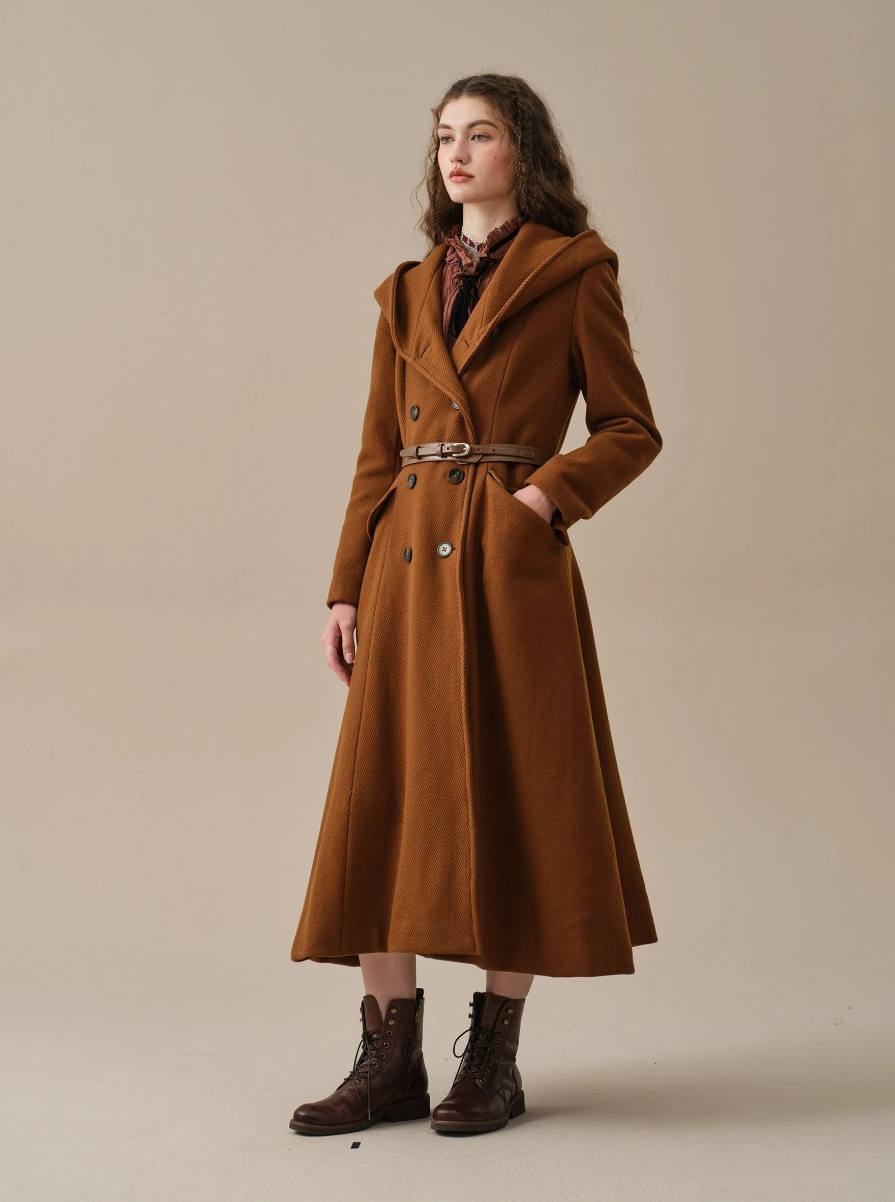 Trista 24 | 100% twill wool hooded coat - Image 21