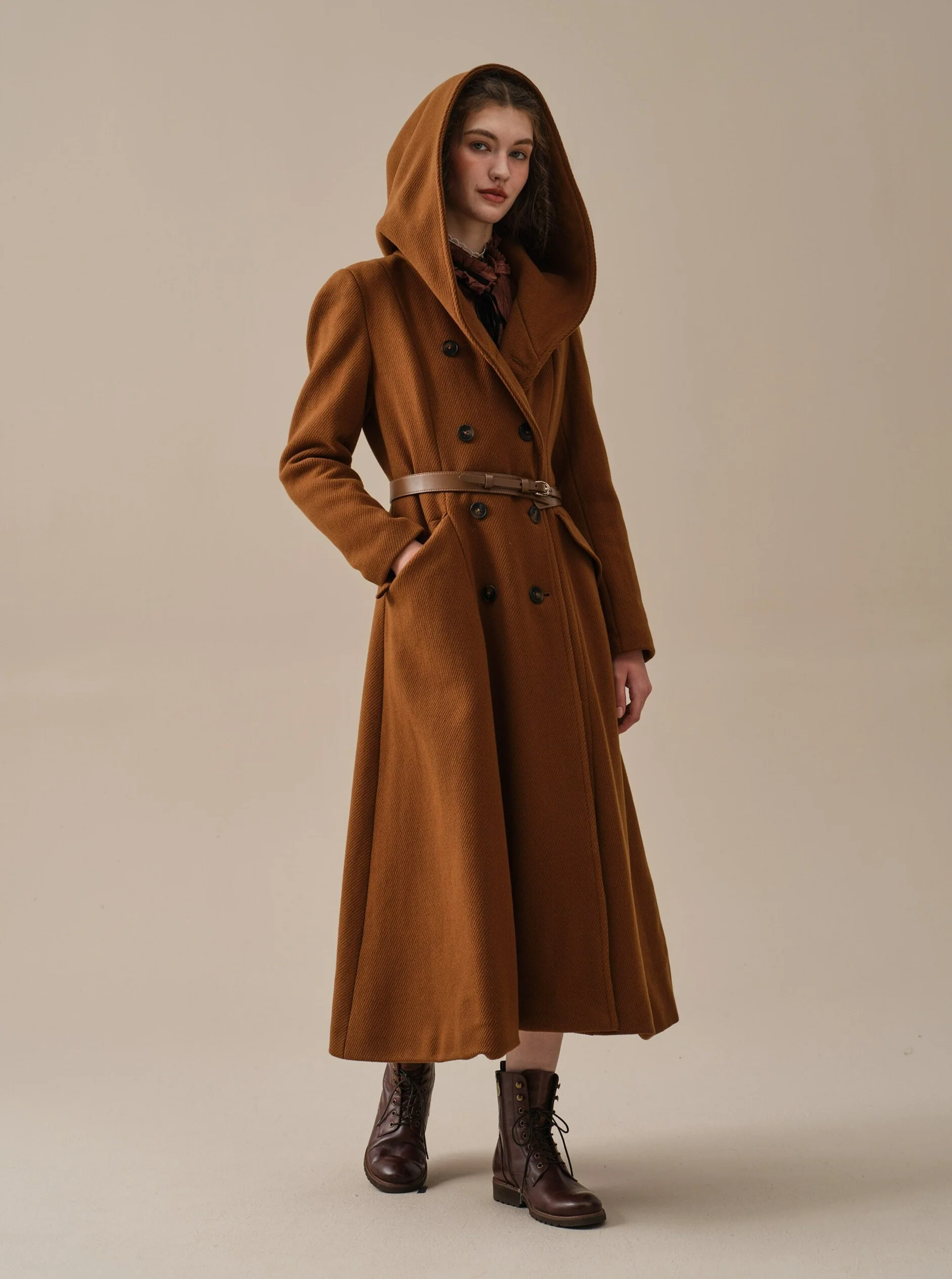 Trista 24 | 100% twill wool hooded coat - Image 22