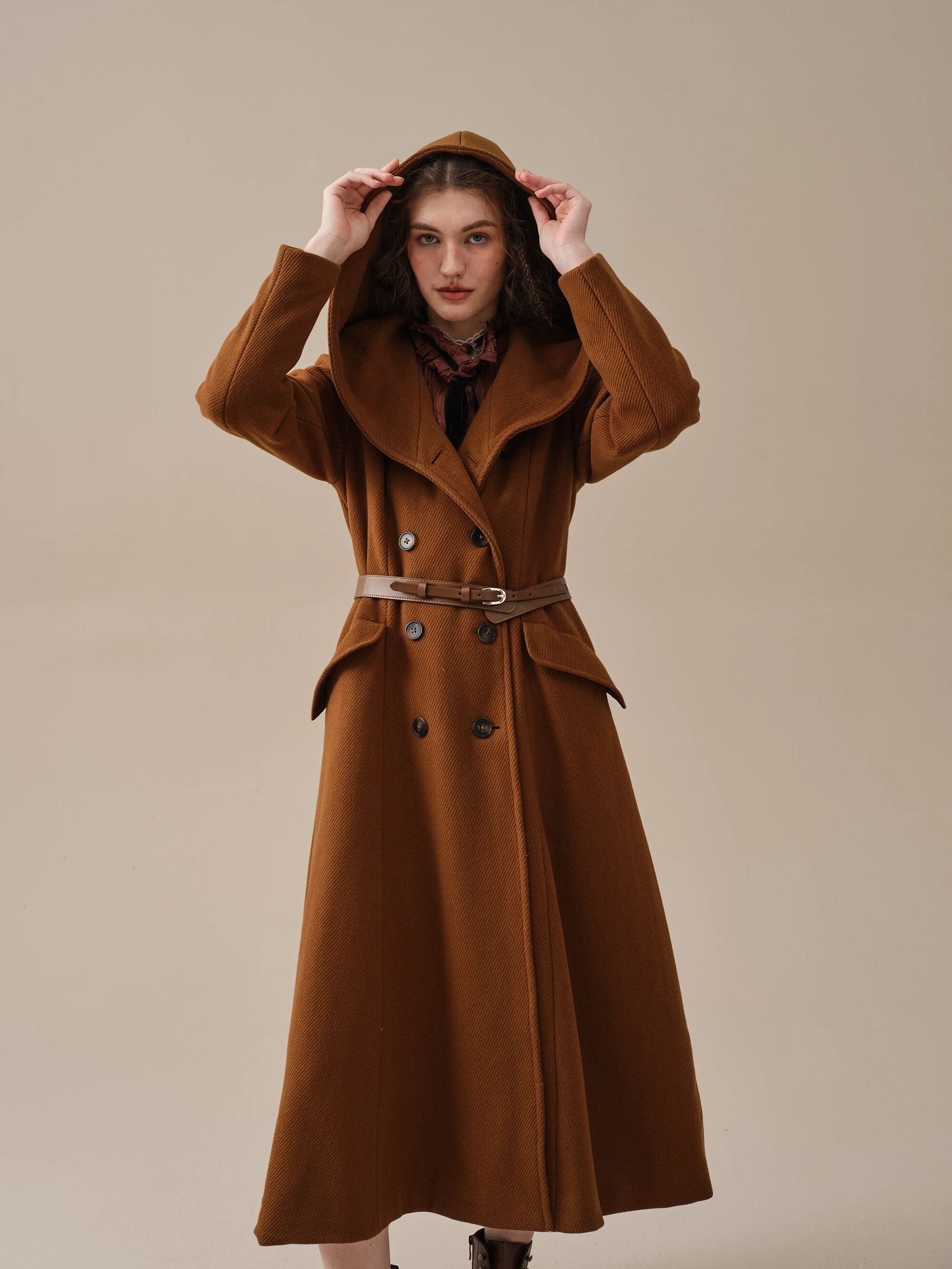 Trista 24 | 100% twill wool hooded coat - Image 23