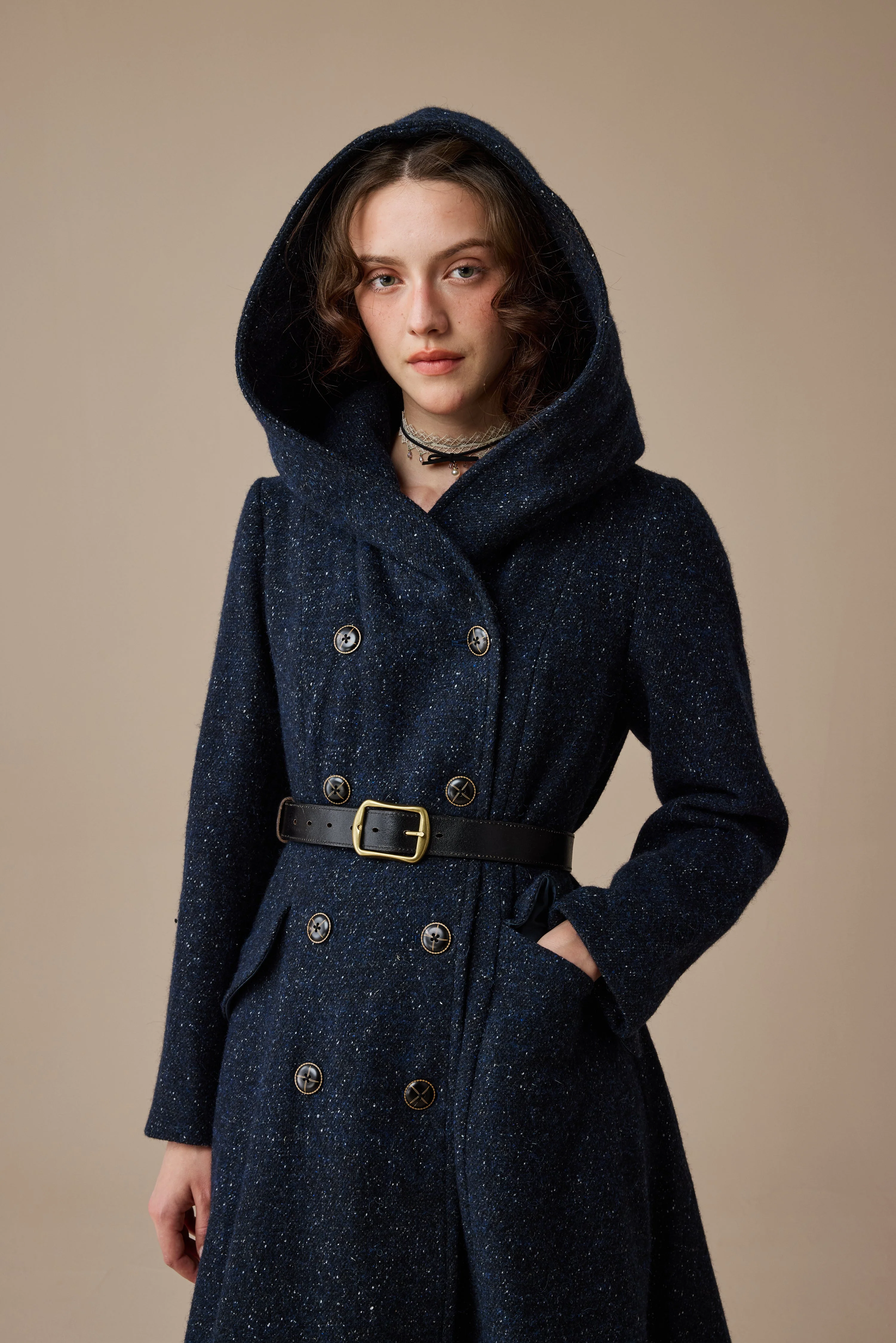 Trista 24 | 100% twill wool hooded coat - Image 7