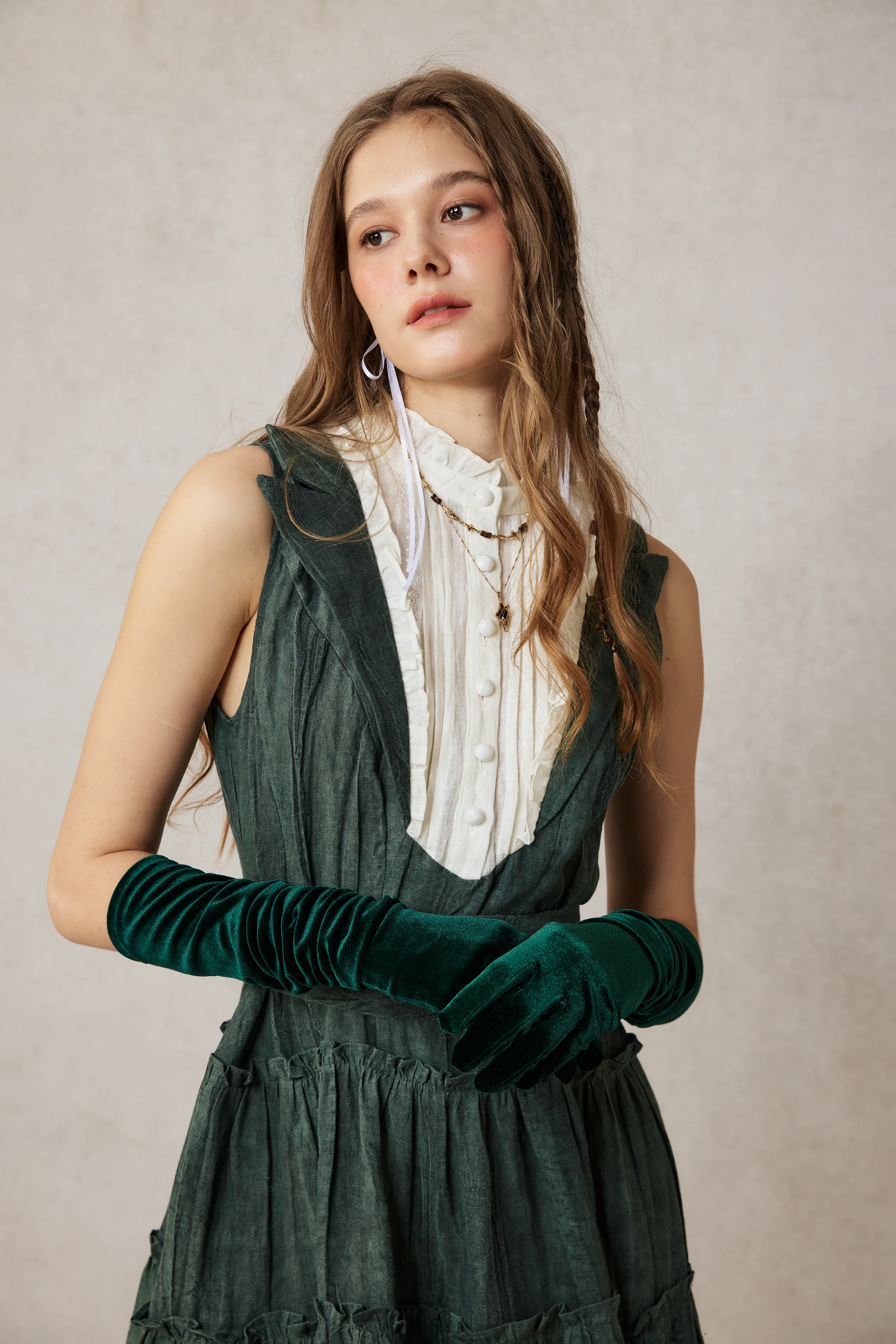 Úrsula 24 | Vintage linen Tiered Dress - Image 10