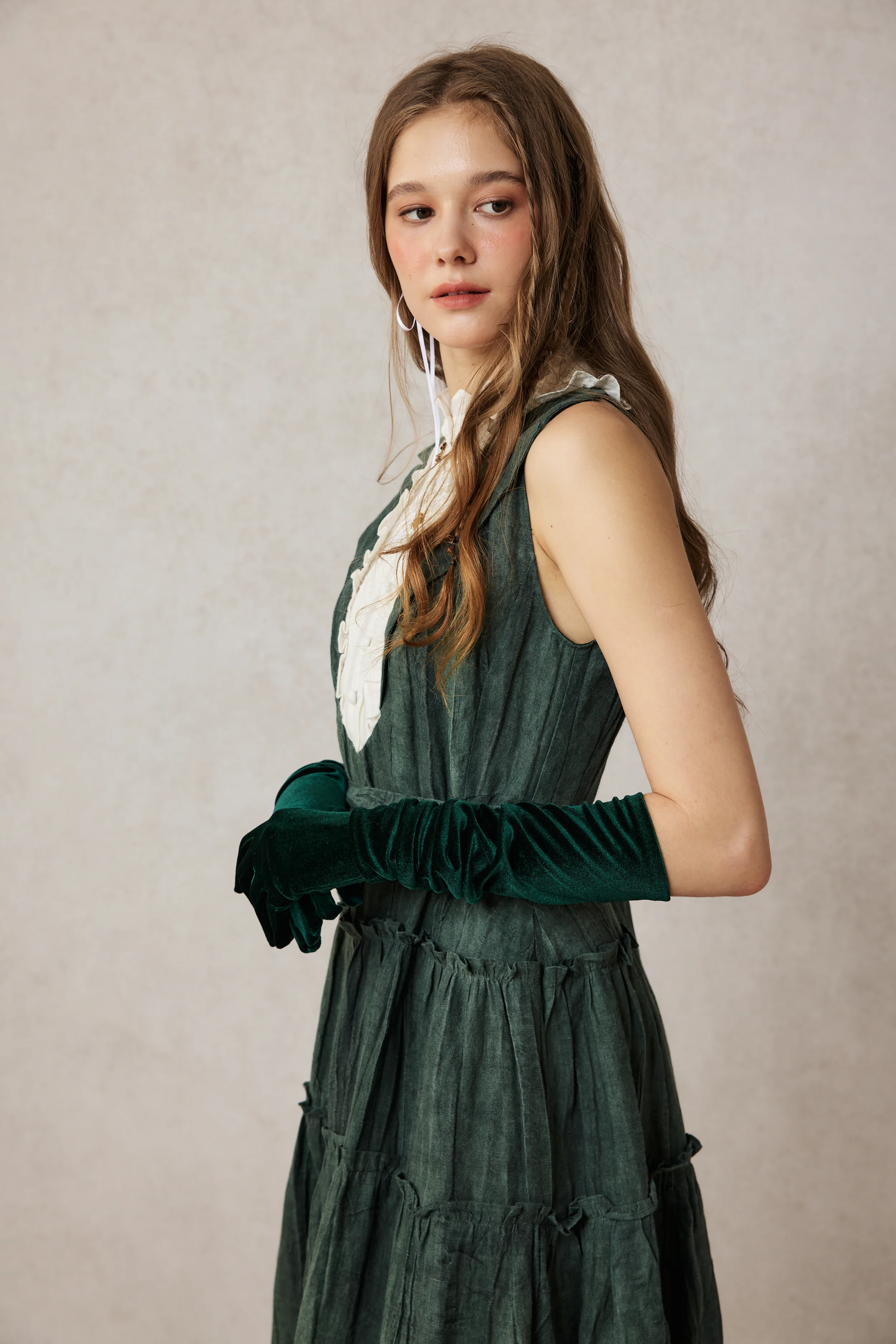 Úrsula 24 | Vintage linen Tiered Dress - Image 11