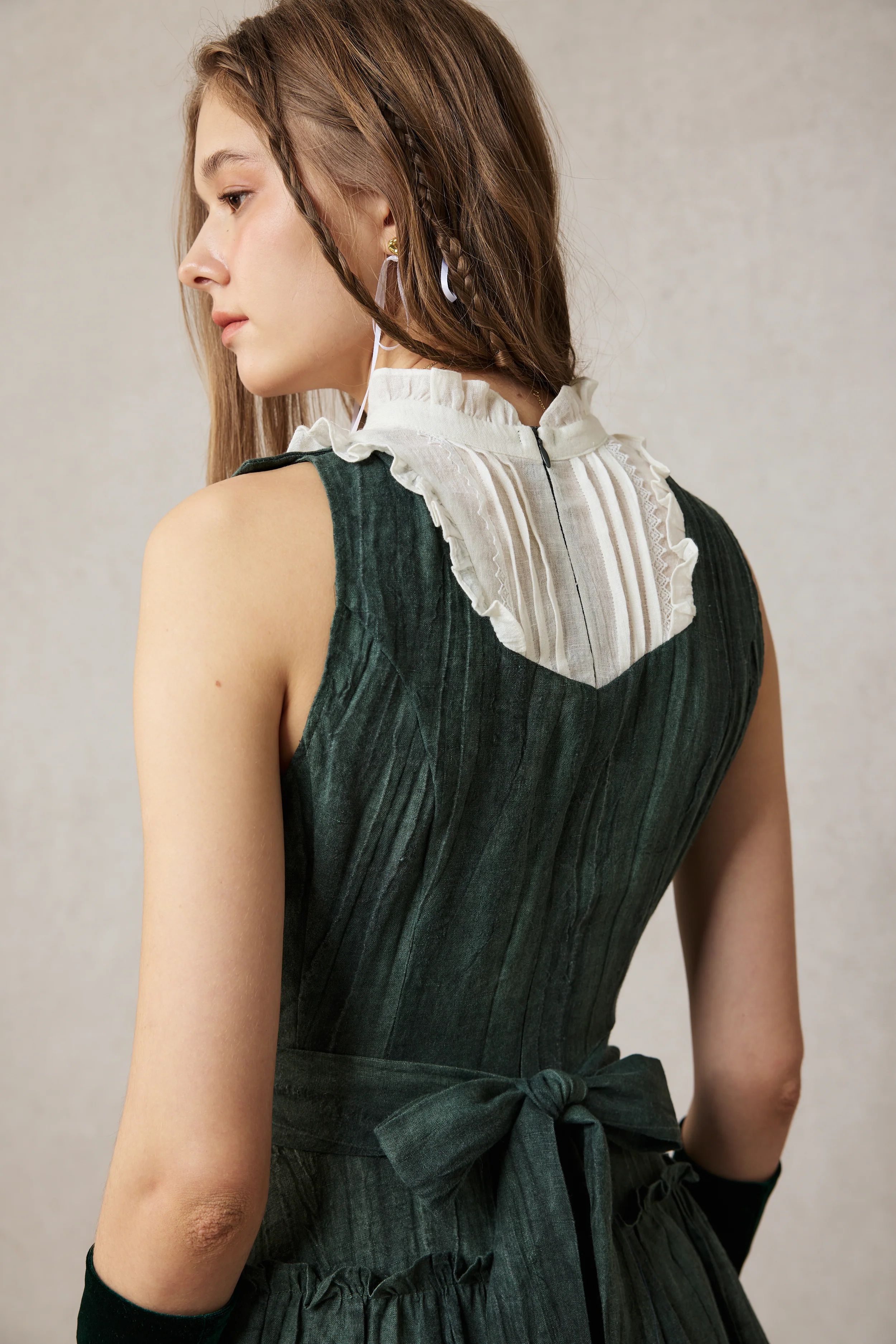 Úrsula 24 | Vintage linen Tiered Dress - Image 13