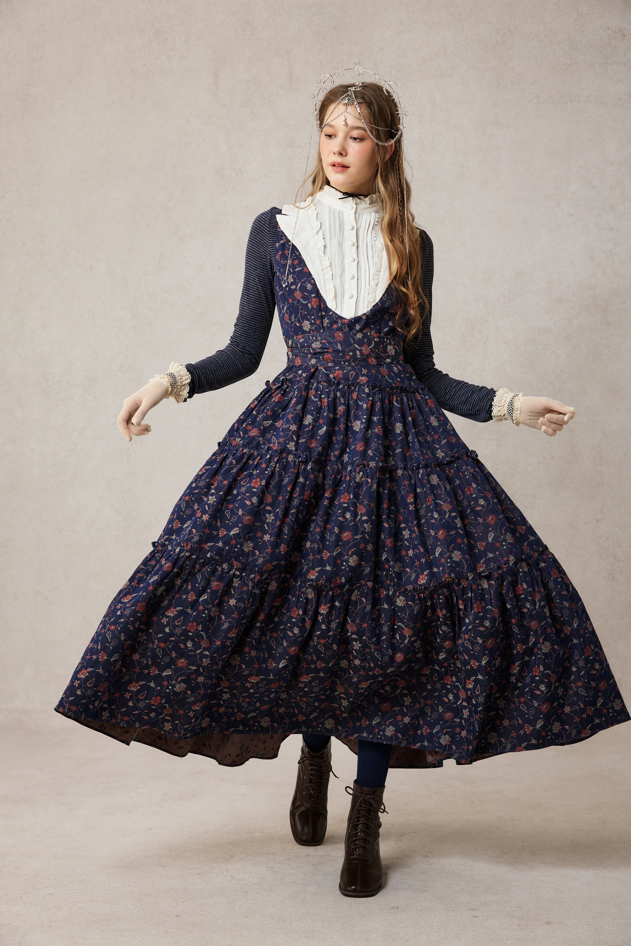 Úrsula 24 | Vintage linen Tiered Dress - Image 15