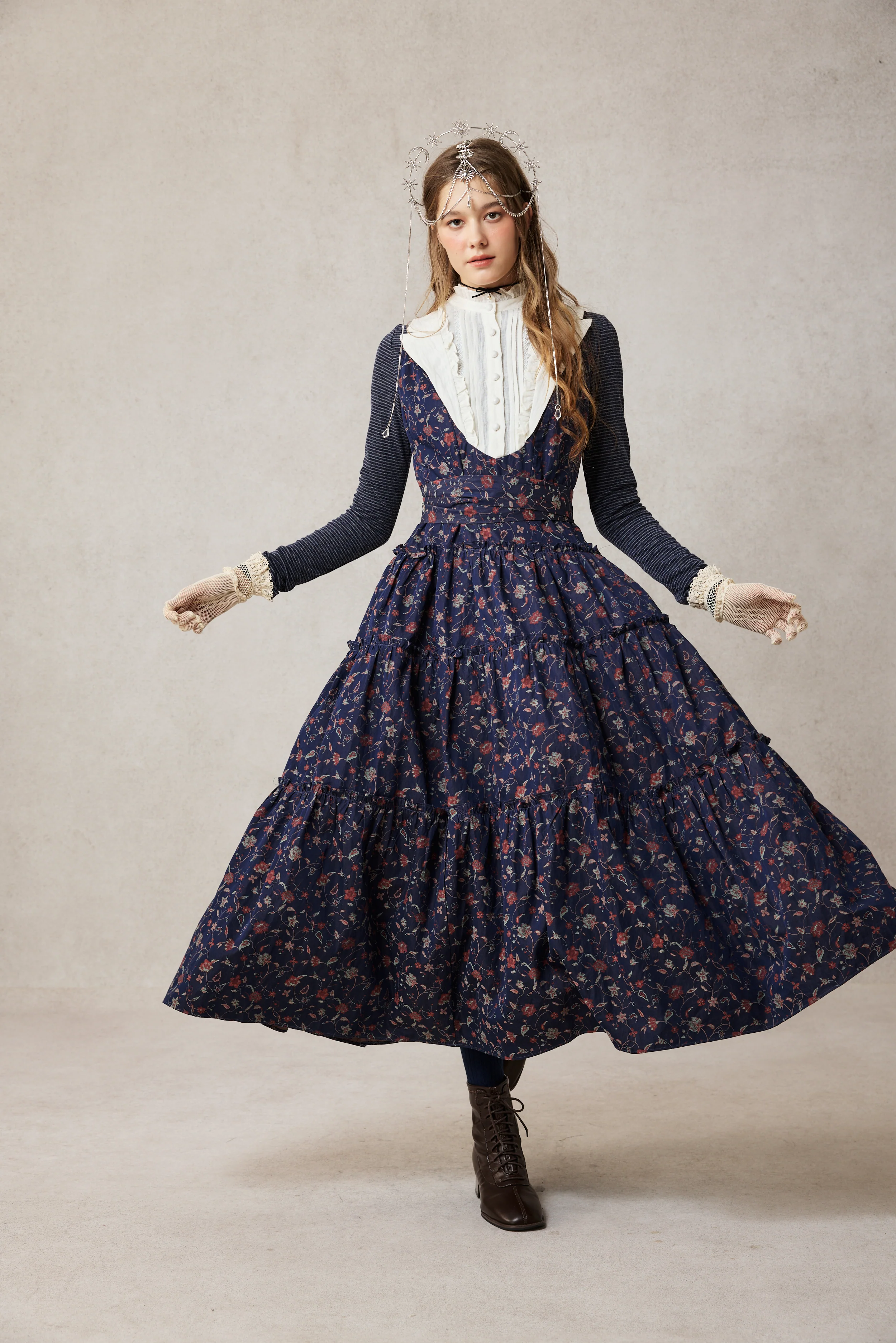 Úrsula 24 | Vintage linen Tiered Dress - Image 16