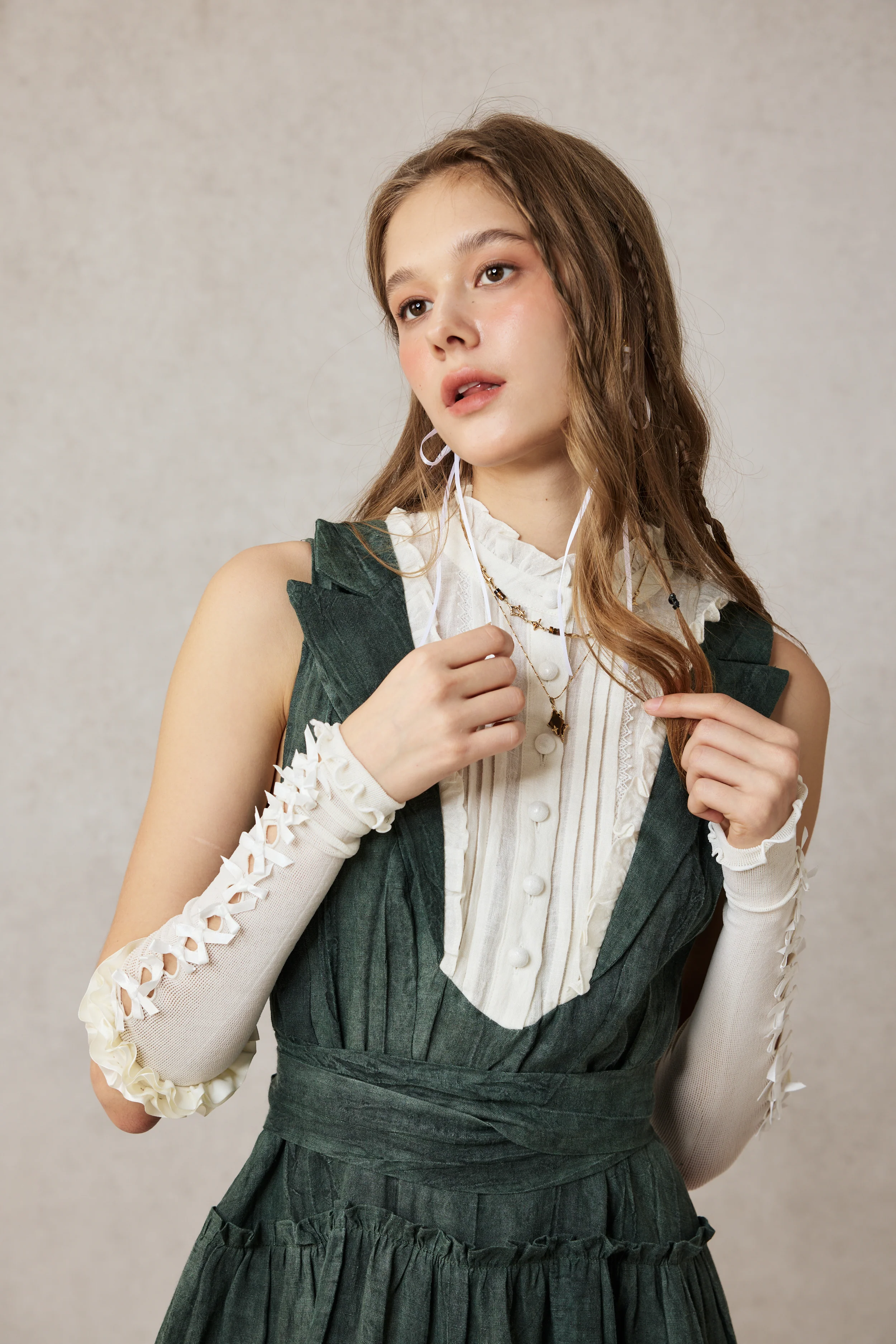Úrsula 24 | Vintage linen Tiered Dress - Image 7
