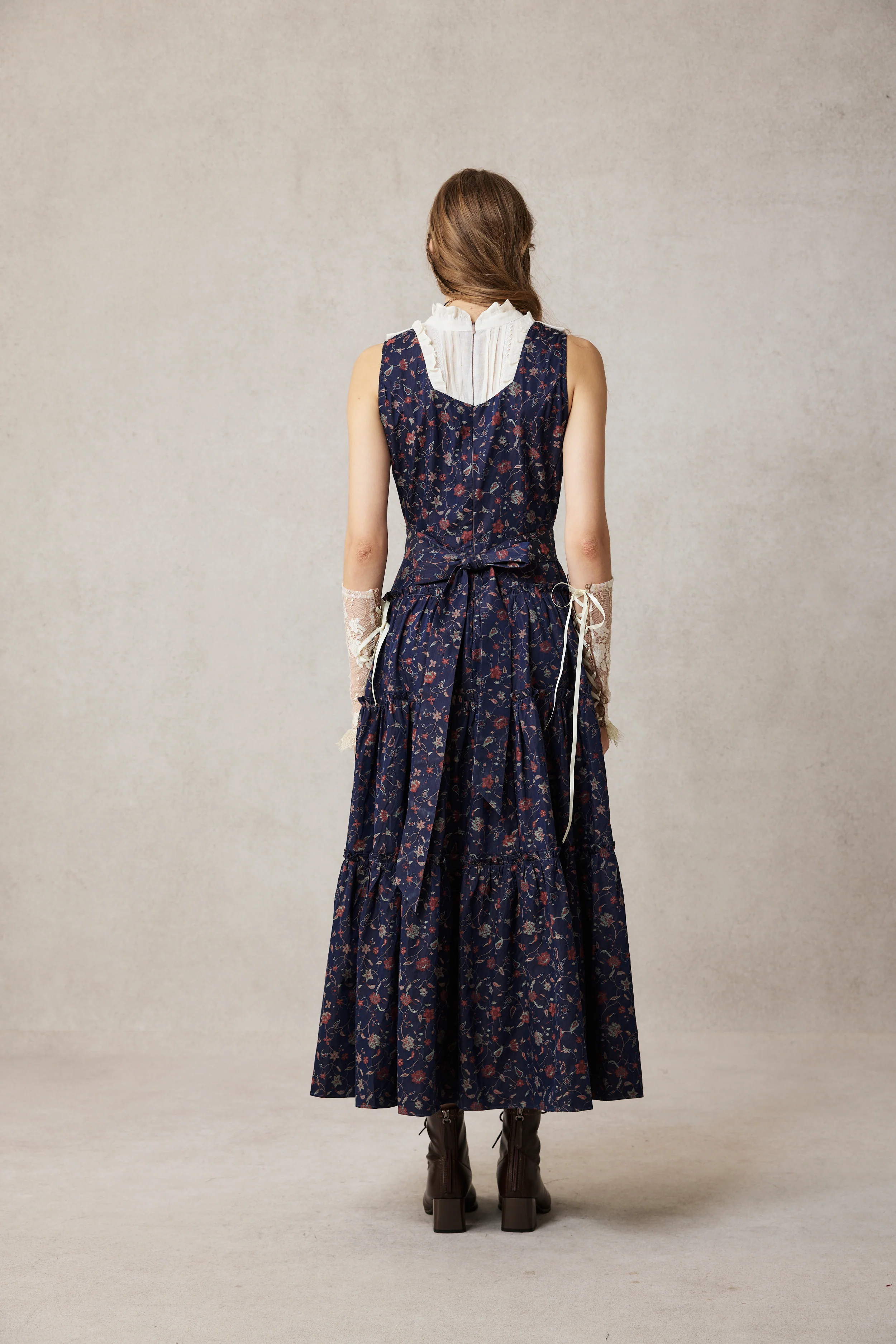 Úrsula 24 | Vintage linen Tiered Dress - Image 13