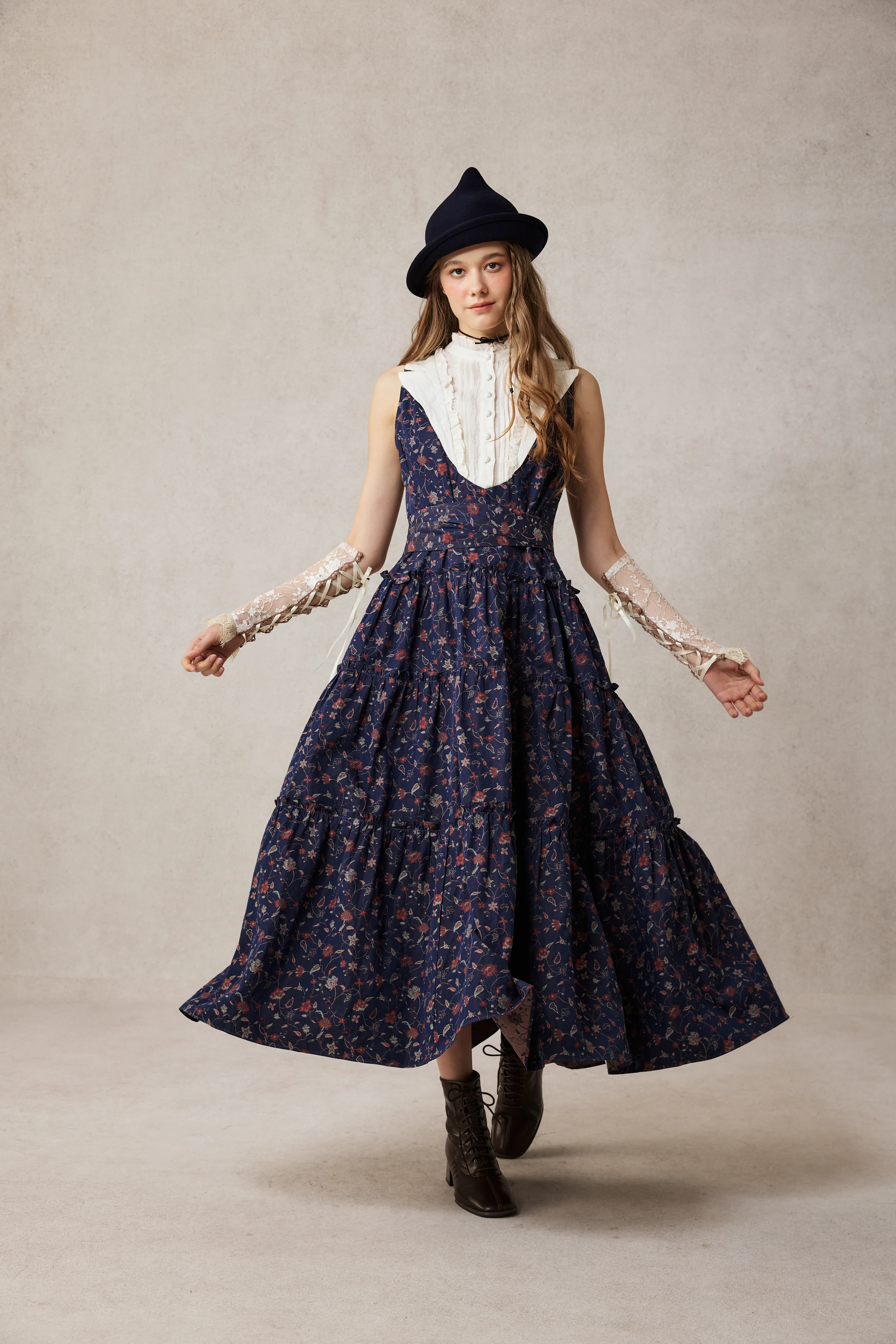Úrsula 24 | Vintage linen Tiered Dress - Image 21