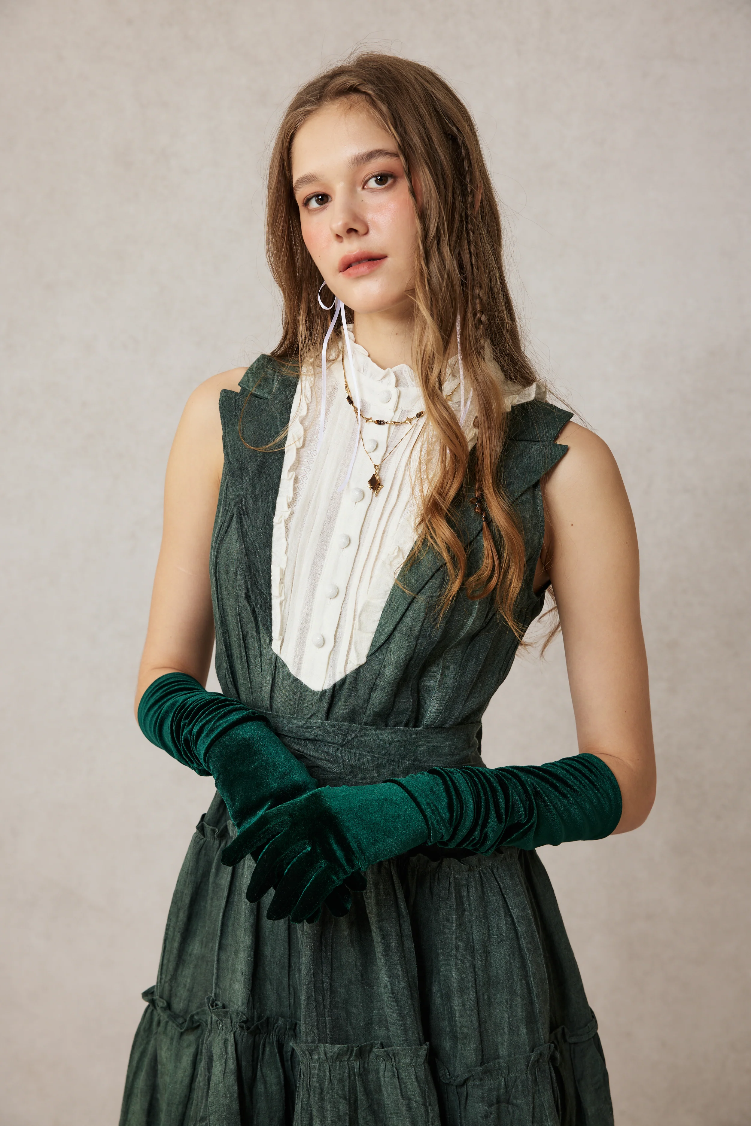 Úrsula 24 | Vintage linen Tiered Dress - Image 25