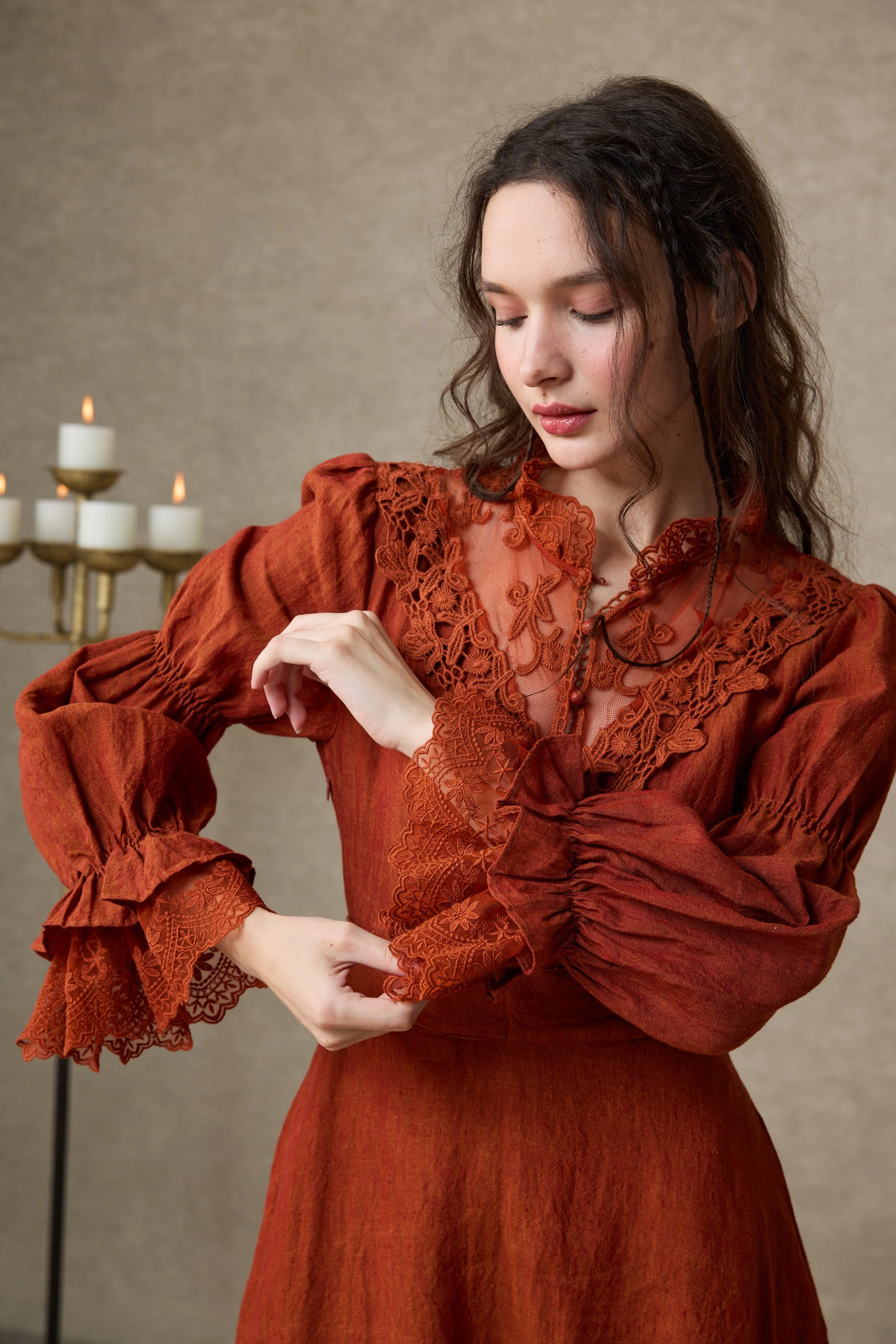 Leona 21 | Lace Maxi Linen Dress - Image 5