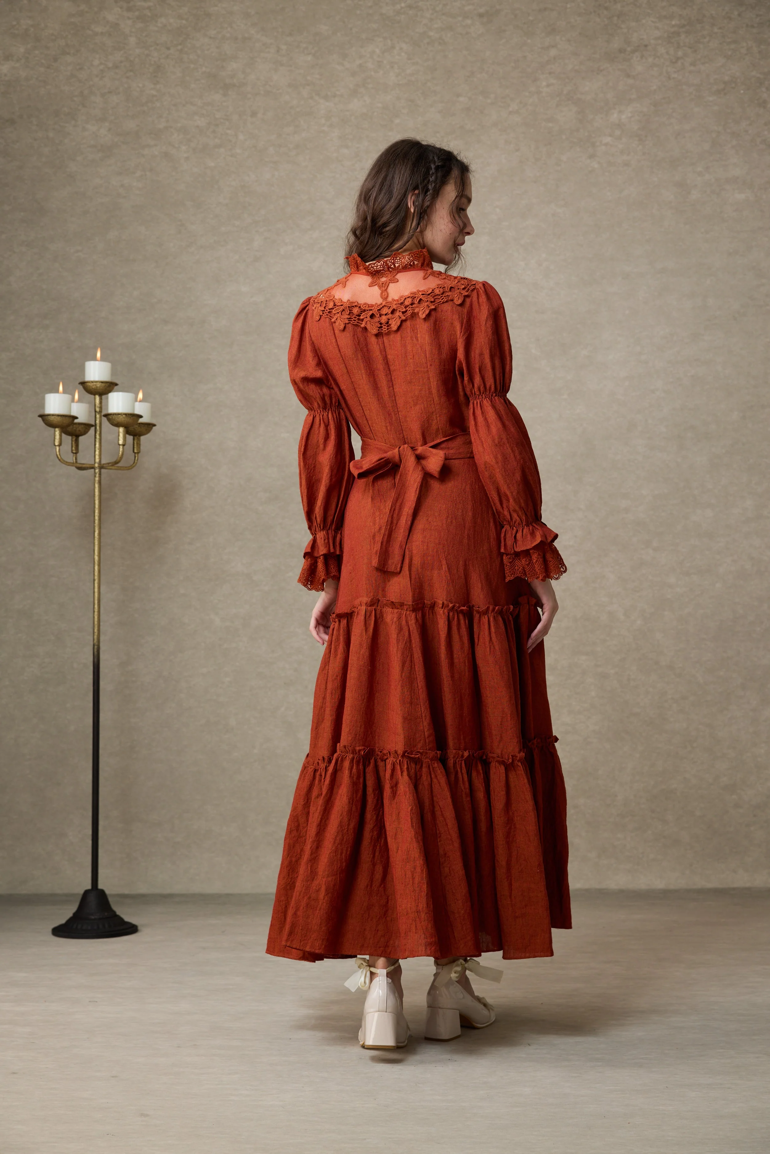 Leona 21 | Lace Maxi Linen Dress - Image 8