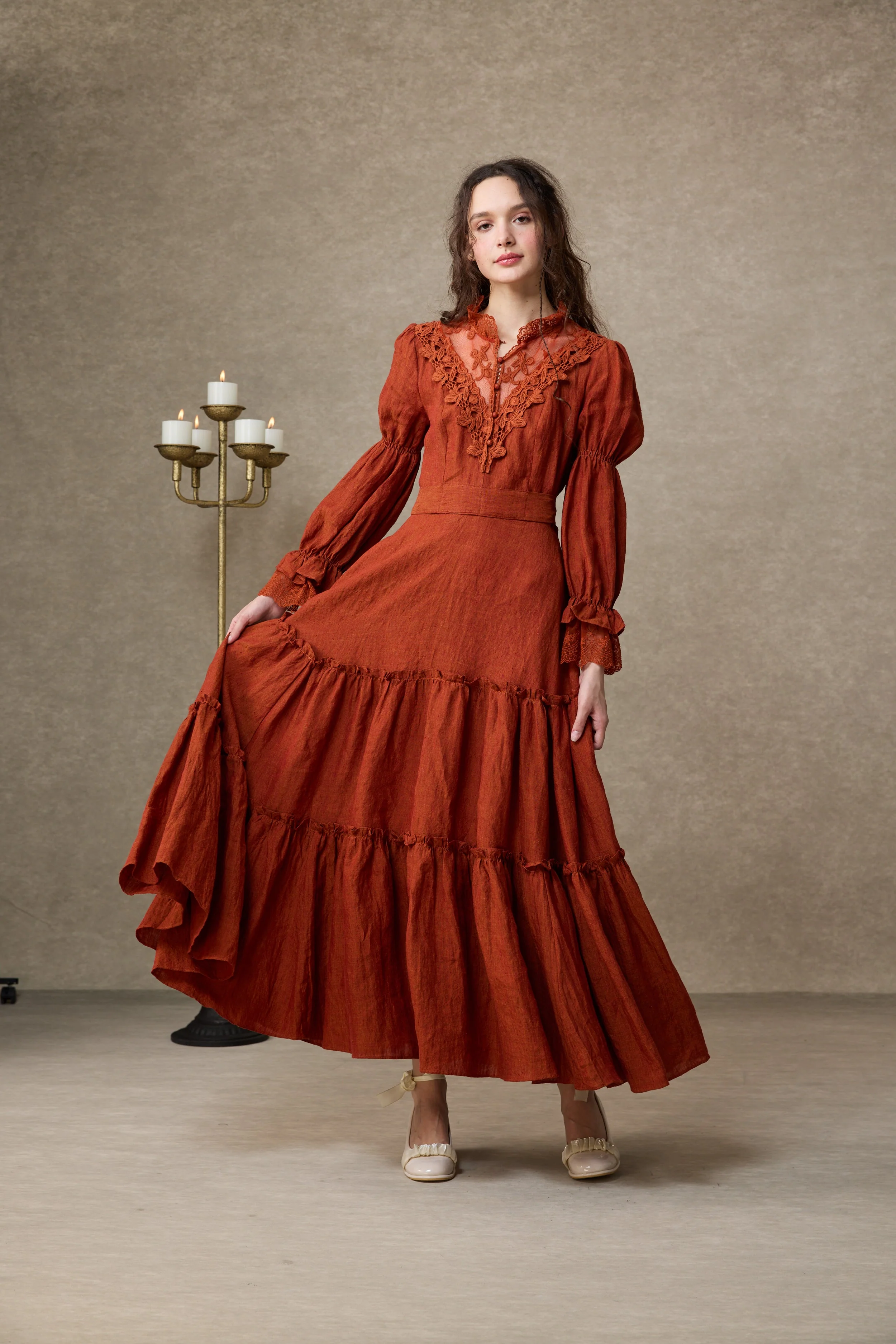 Leona 21 | Lace Maxi Linen Dress - Image 15