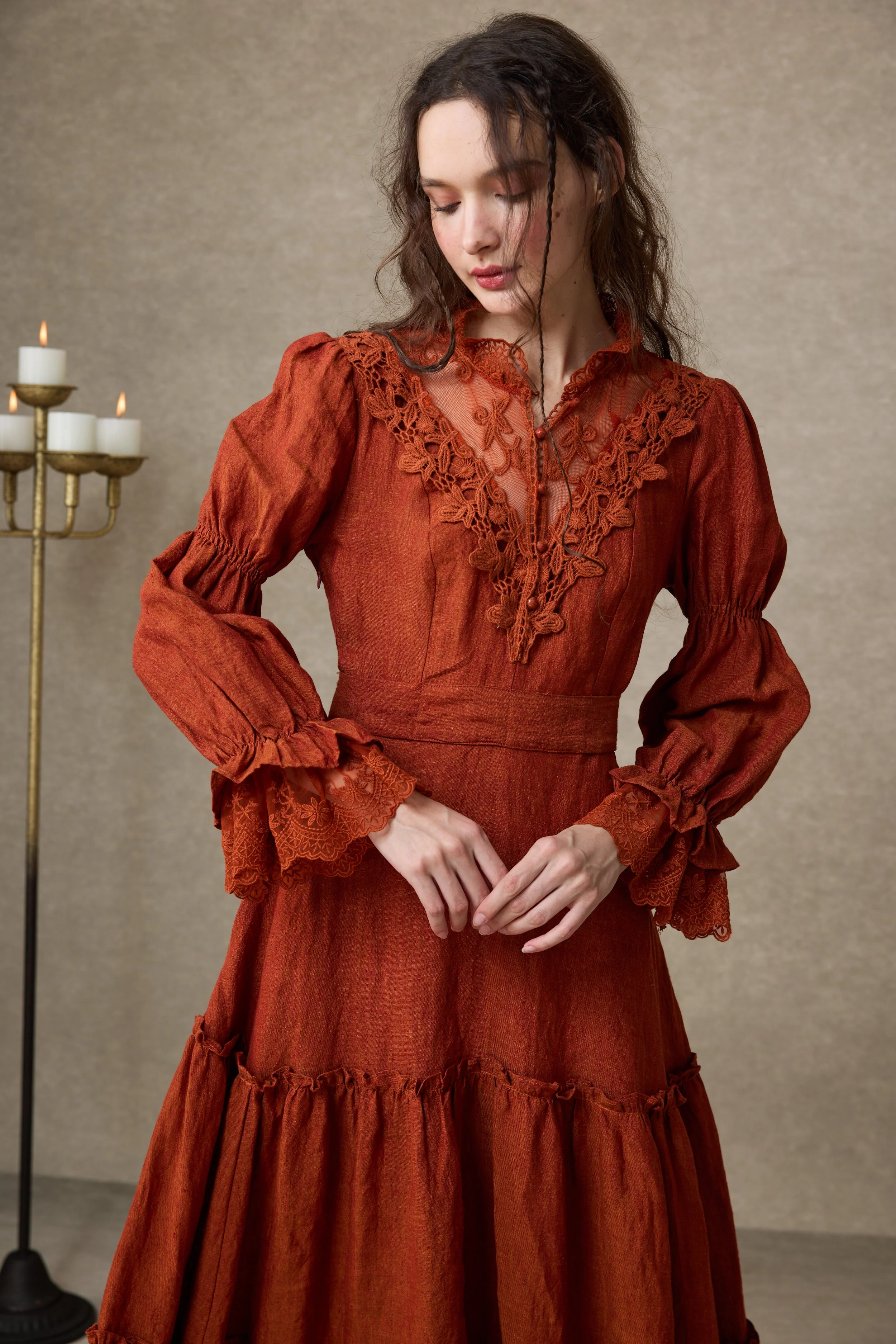 Leona 21 | Lace Maxi Linen Dress - Image 16