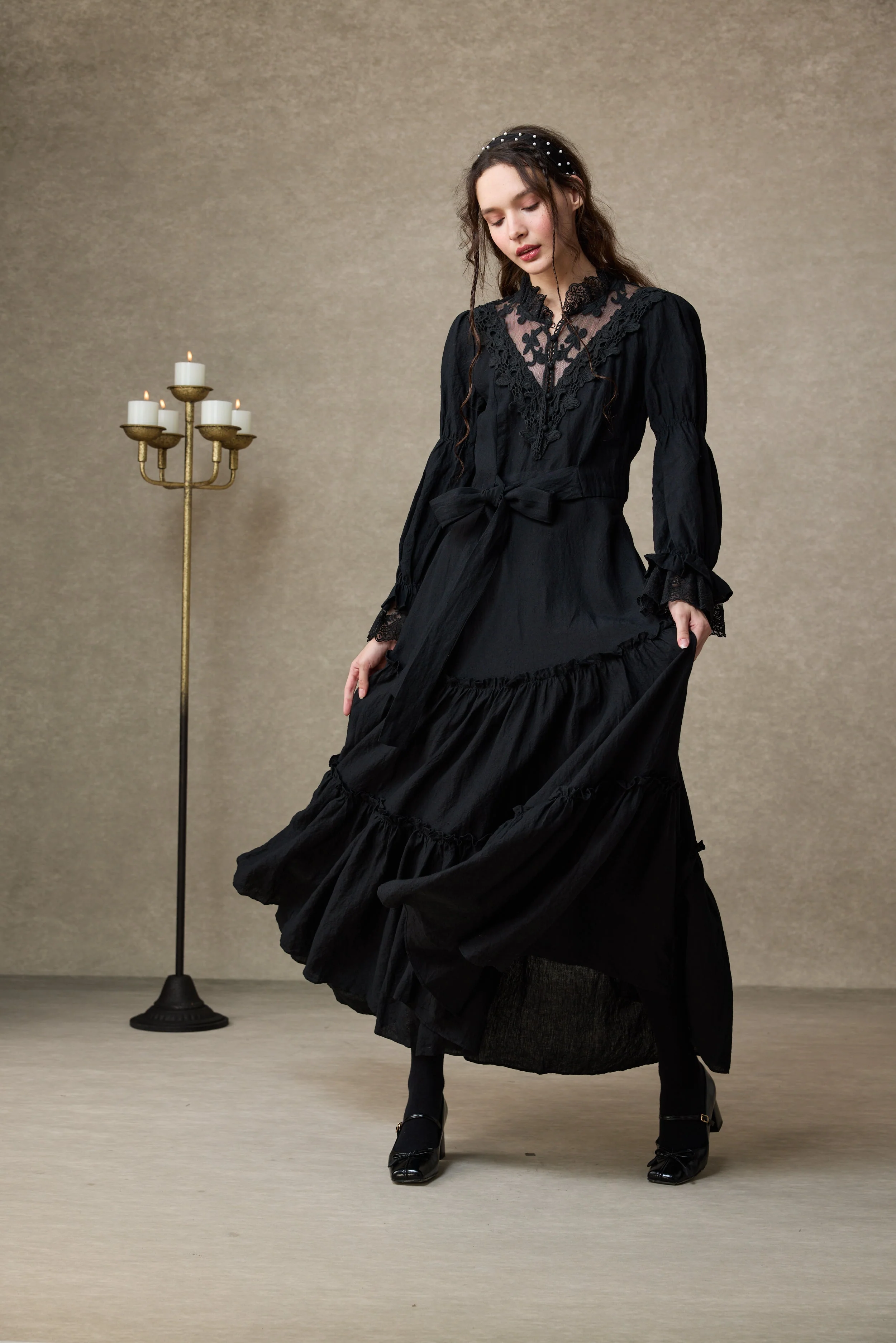 Leona 21 | Lace Maxi Linen Dress - Image 17