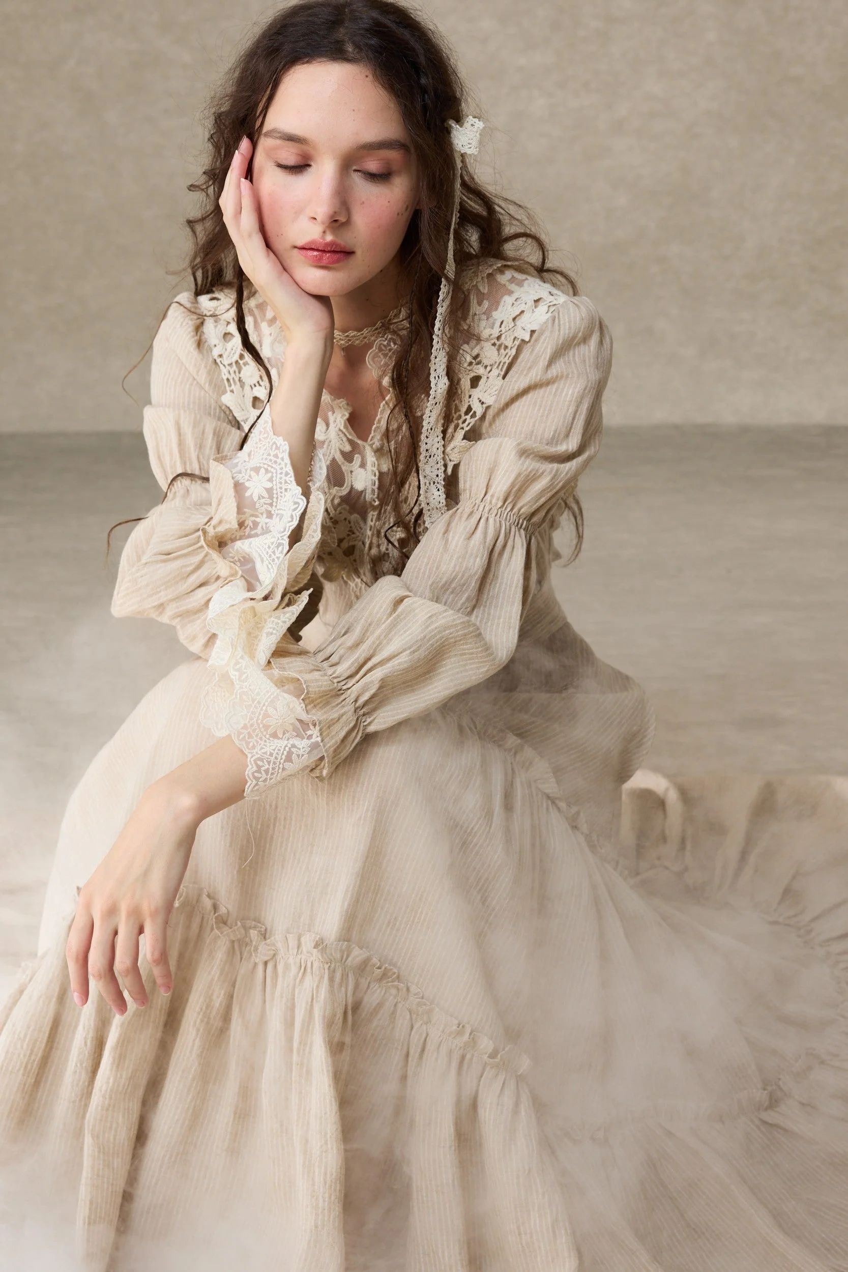 Leona 21 | Lace Maxi Linen Dress - Image 10