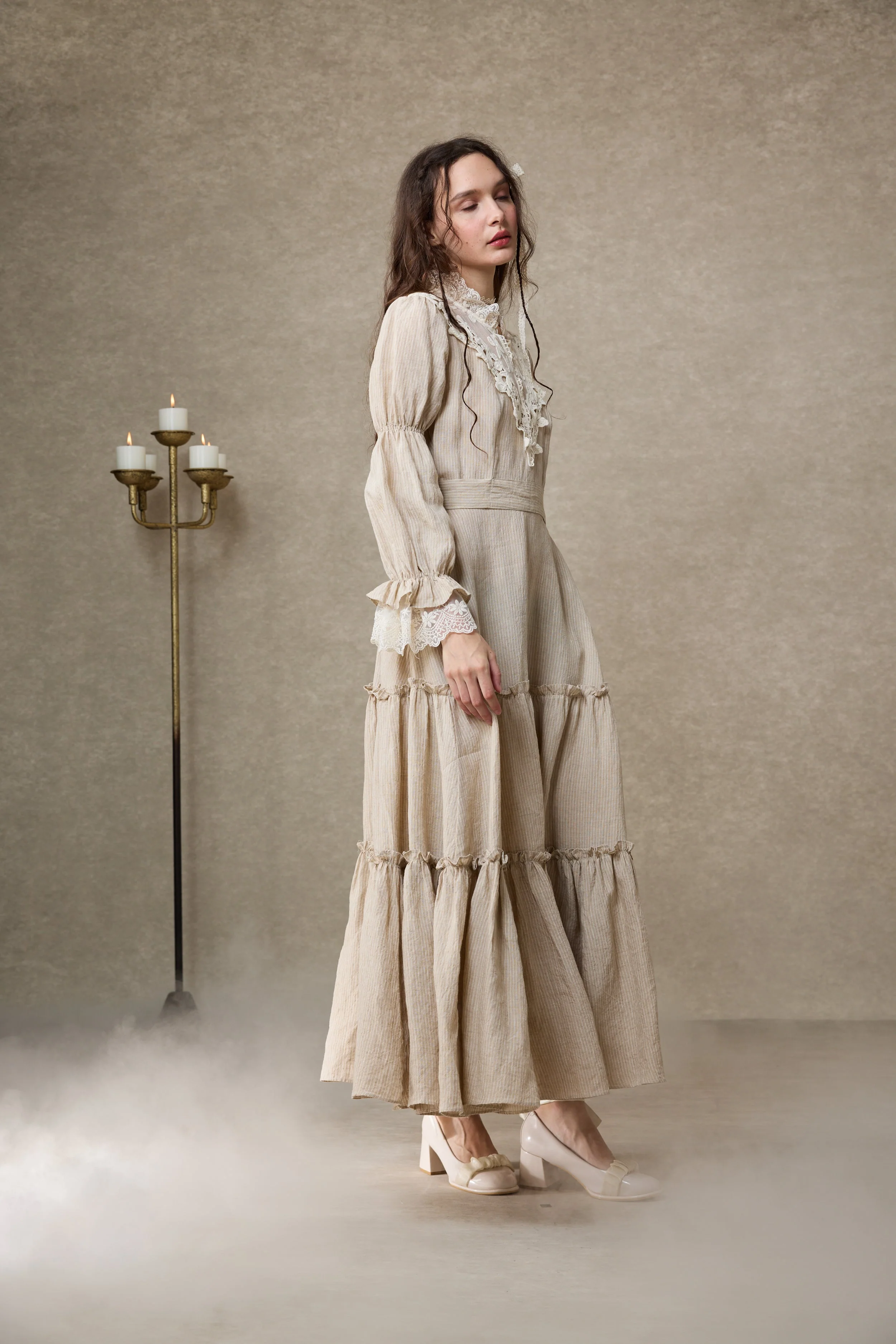 Leona 21 | Lace Maxi Linen Dress - Image 11