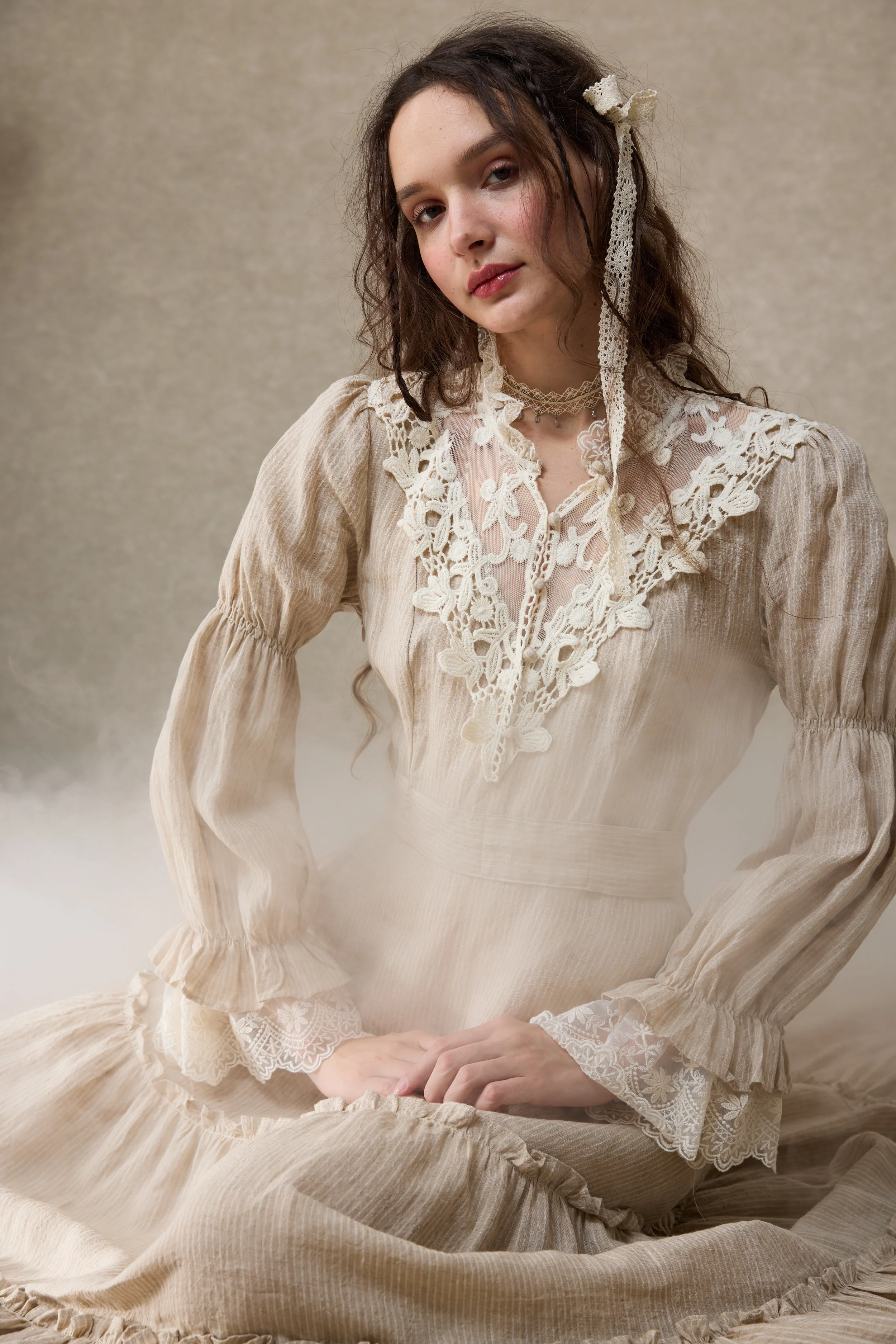 Leona 21 | Lace Maxi Linen Dress - Image 12