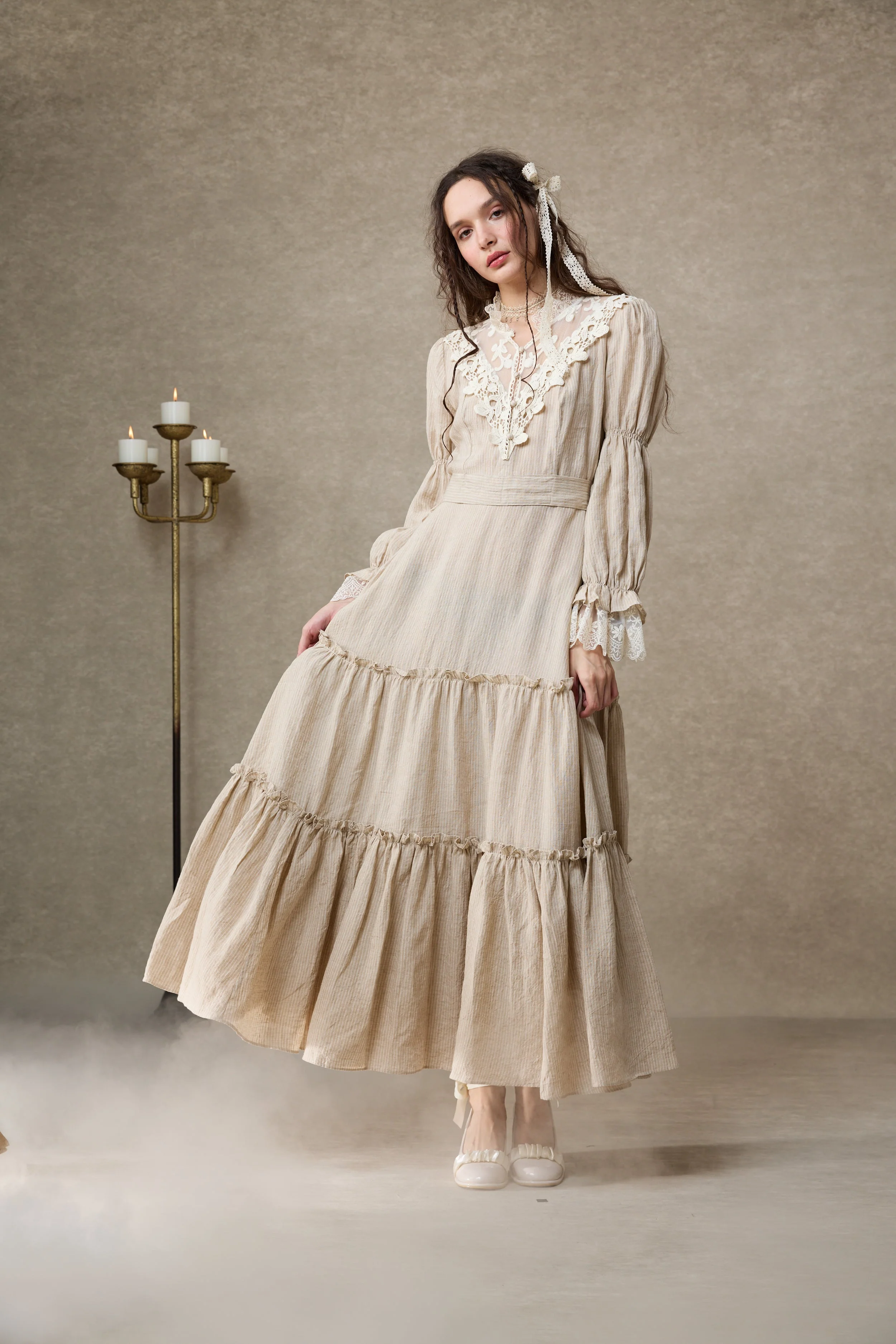Leona 21 | Lace Maxi Linen Dress - Image 15