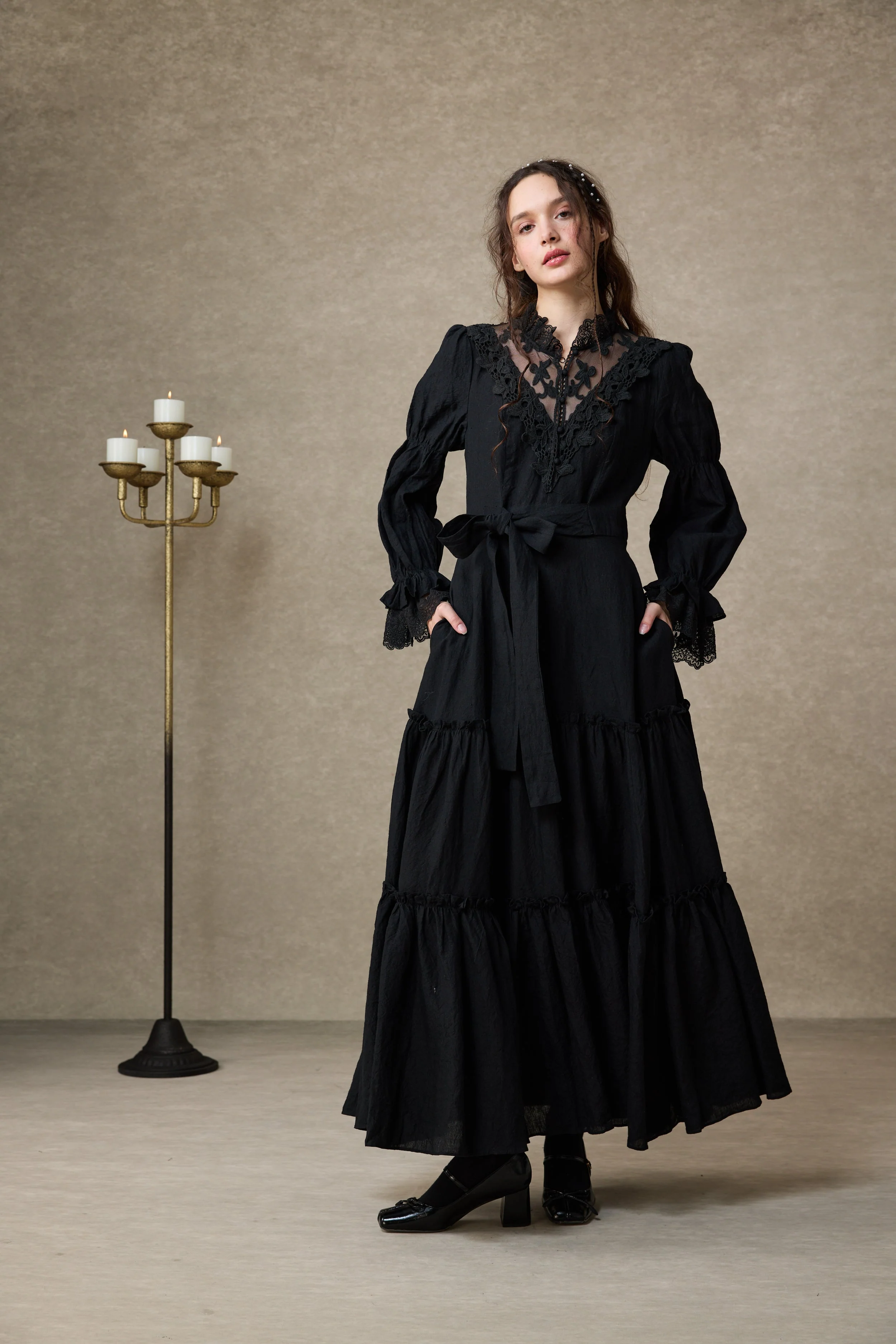 Leona 21 | Lace Maxi Linen Dress - Image 21