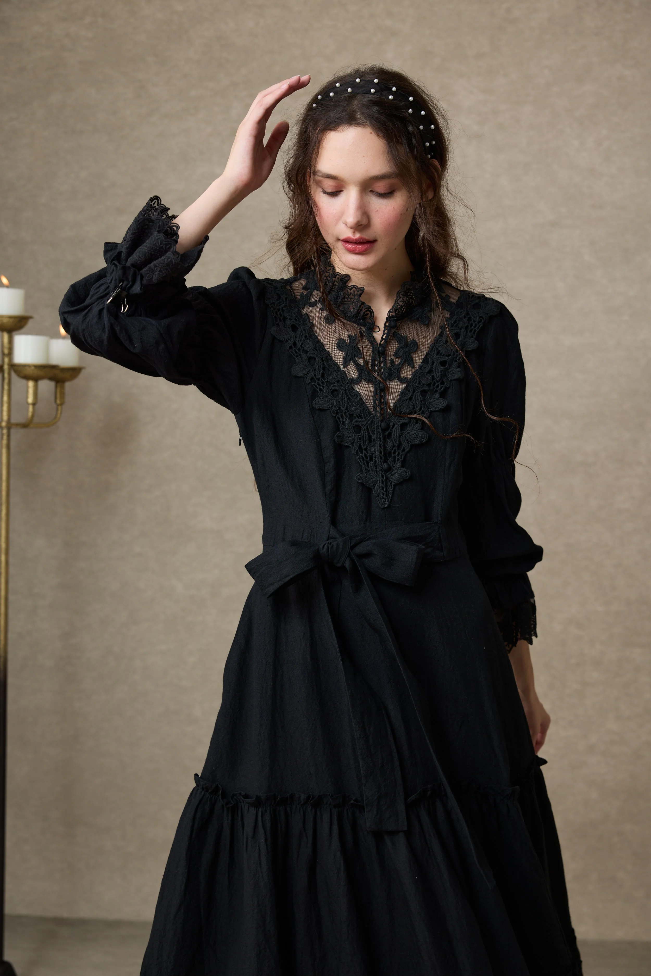 Leona 21 | Lace Maxi Linen Dress - Image 3