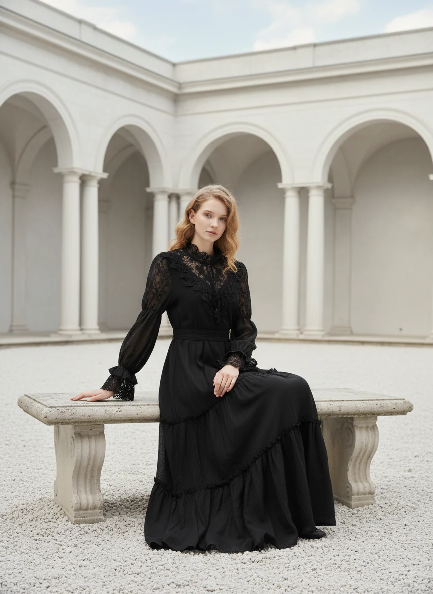 Leona 21 | Lace Maxi Linen Dress - Image 4