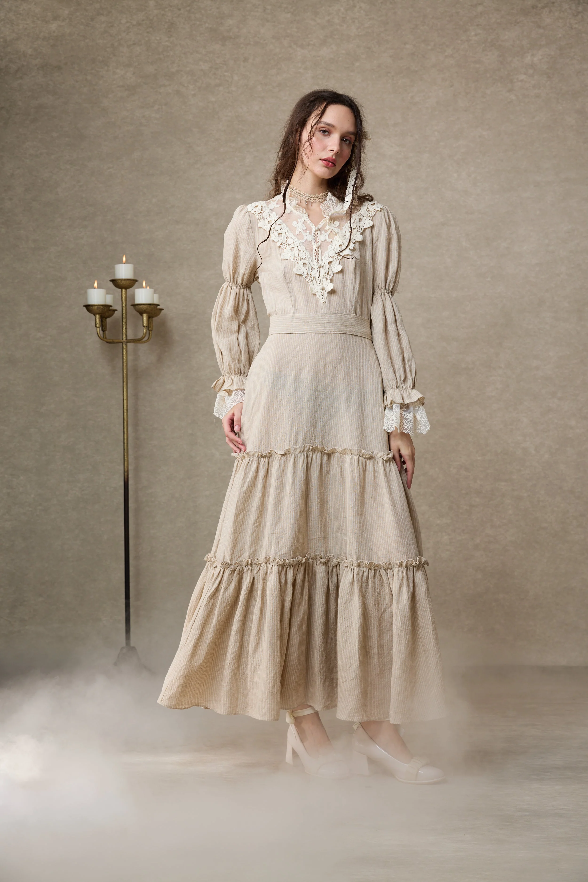 Leona 21 | Lace Maxi Linen Dress - Image 8