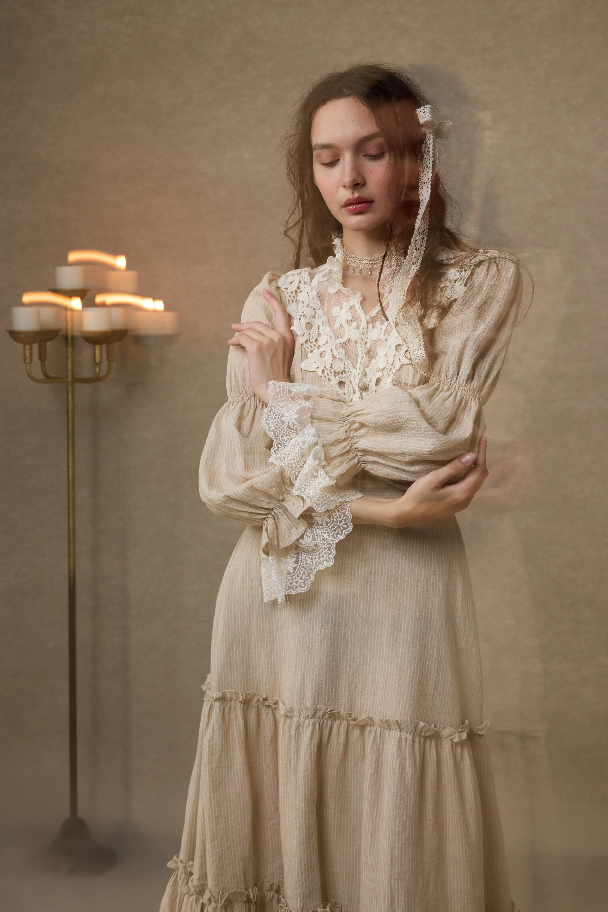 Leona 21 | Lace Maxi Linen Dress - Image 9